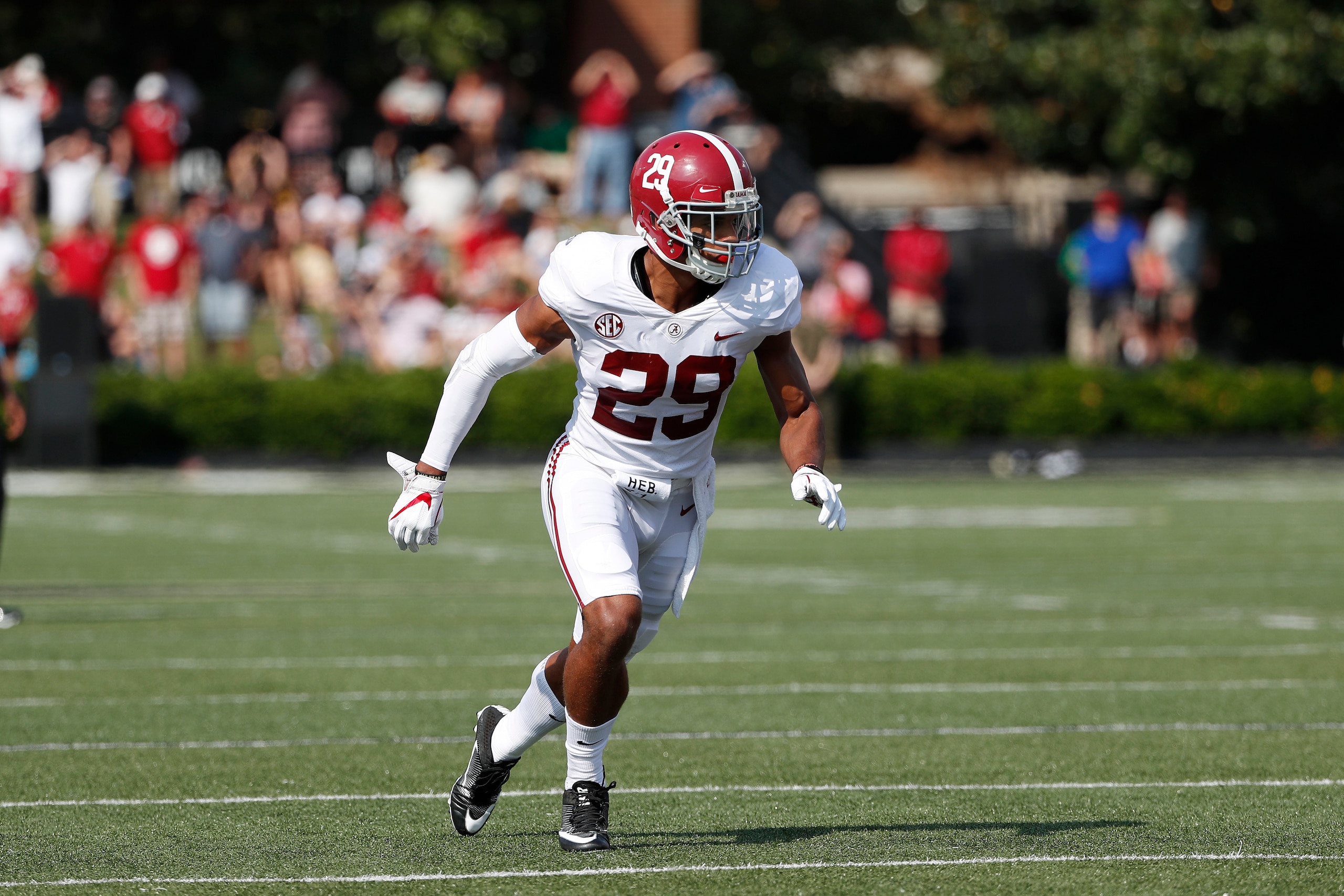 NASHVILLE, TN - SEPTEMBER 23: Minkah Fitzpatrick #29 of the Alabama Crimson Tide in action during a game against the Vanderbilt Commodores at Vanderbilt Stadium on September 23, 2017 in Nashville, Tennessee. Alabama won 59-0. (Photo by Joe Robbins/Getty I