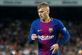BARCELONA, SPAIN - OCTOBER 21: Gerard Deulofeu Lazaro of FC Barcelona reacts during the La Liga 2017-18 match between FC Barcelona and Malaga CF at Camp Nou on 21 October 2017 in Barcelona, Spain. (Photo by Power Sport Images/Getty Images)