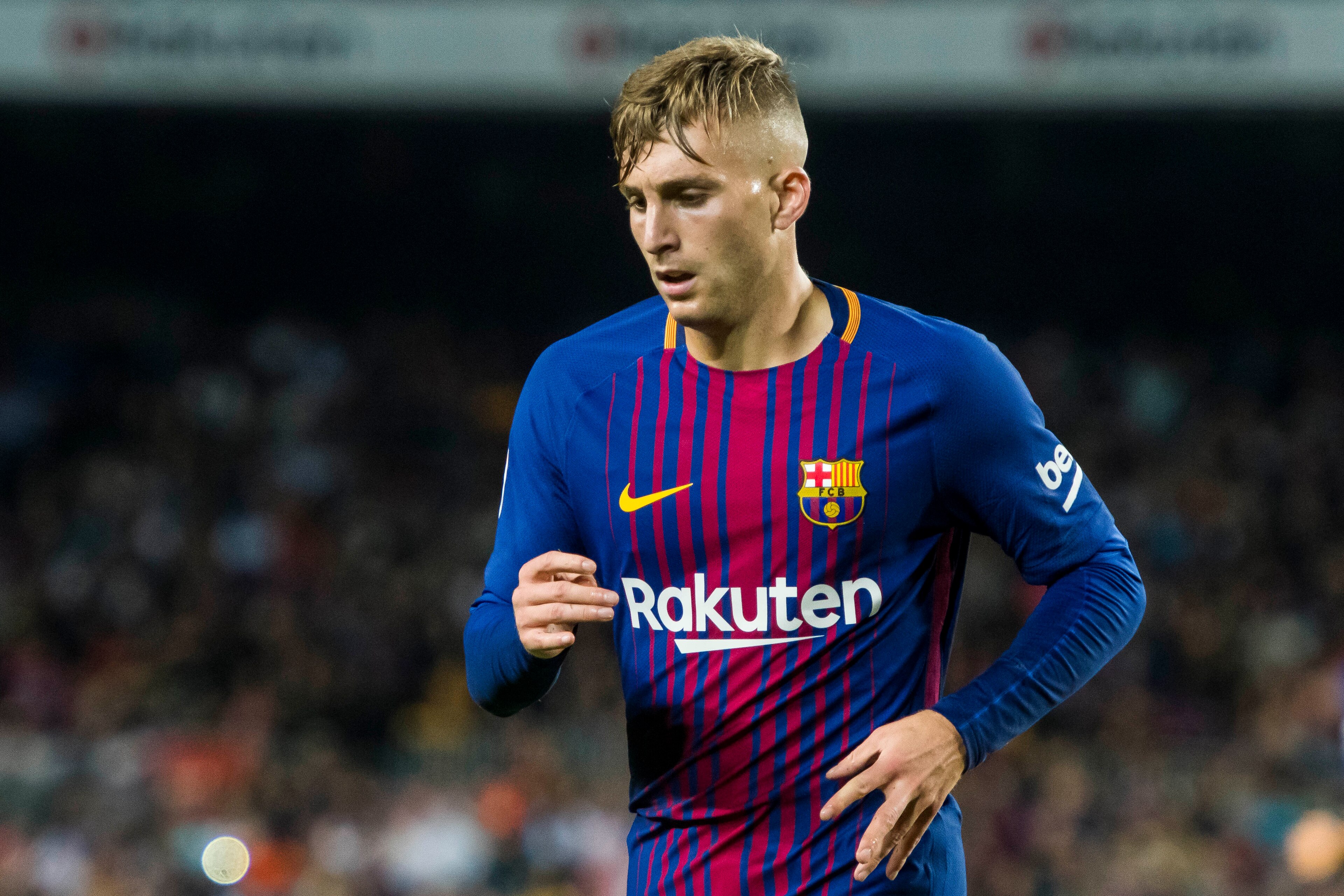 BARCELONA, SPAIN - OCTOBER 21: Gerard Deulofeu Lazaro of FC Barcelona reacts during the La Liga 2017-18 match between FC Barcelona and Malaga CF at Camp Nou on 21 October 2017 in Barcelona, Spain. (Photo by Power Sport Images/Getty Images) BARCELONA, SPAIN - OCTOBER 21: Gerard Deulofeu Lazaro of FC Barcelona reacts during the La Liga 2017-18 match between FC Barcelona and Malaga CF at Camp Nou on 21 October 2017 in Barcelona, Spain. (Photo by Power Sport Images/Getty Images)