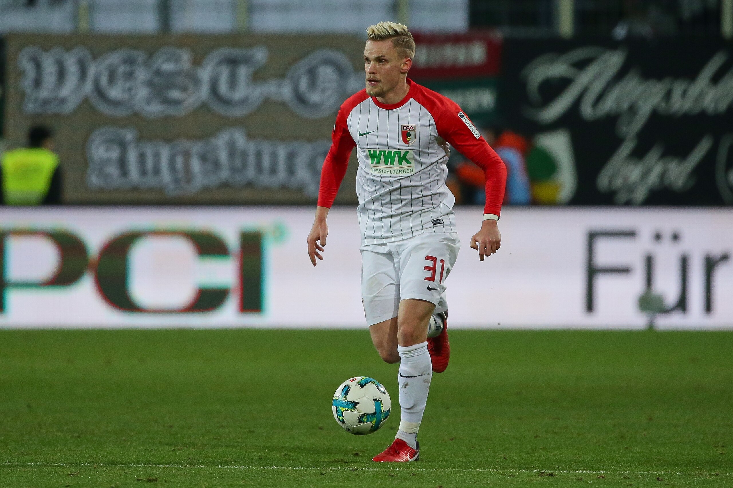 AUGSBURG, GERMANY - NOVEMBER 25: Philipp Max of Augsburg controls the ball during the Bundesliga match between FC Augsburg and VfL Wolfsburg at WWK-Arena on November 25, 2017 in Augsburg, Germany. (Photo by TF-Images/TF-Images via Getty Images) AUGSBURG, GERMANY - NOVEMBER 25: Philipp Max of Augsburg controls the ball during the Bundesliga match between FC Augsburg and VfL Wolfsburg at WWK-Arena on November 25, 2017 in Augsburg, Germany. (Photo by TF-Images/TF-Images via Getty Images)