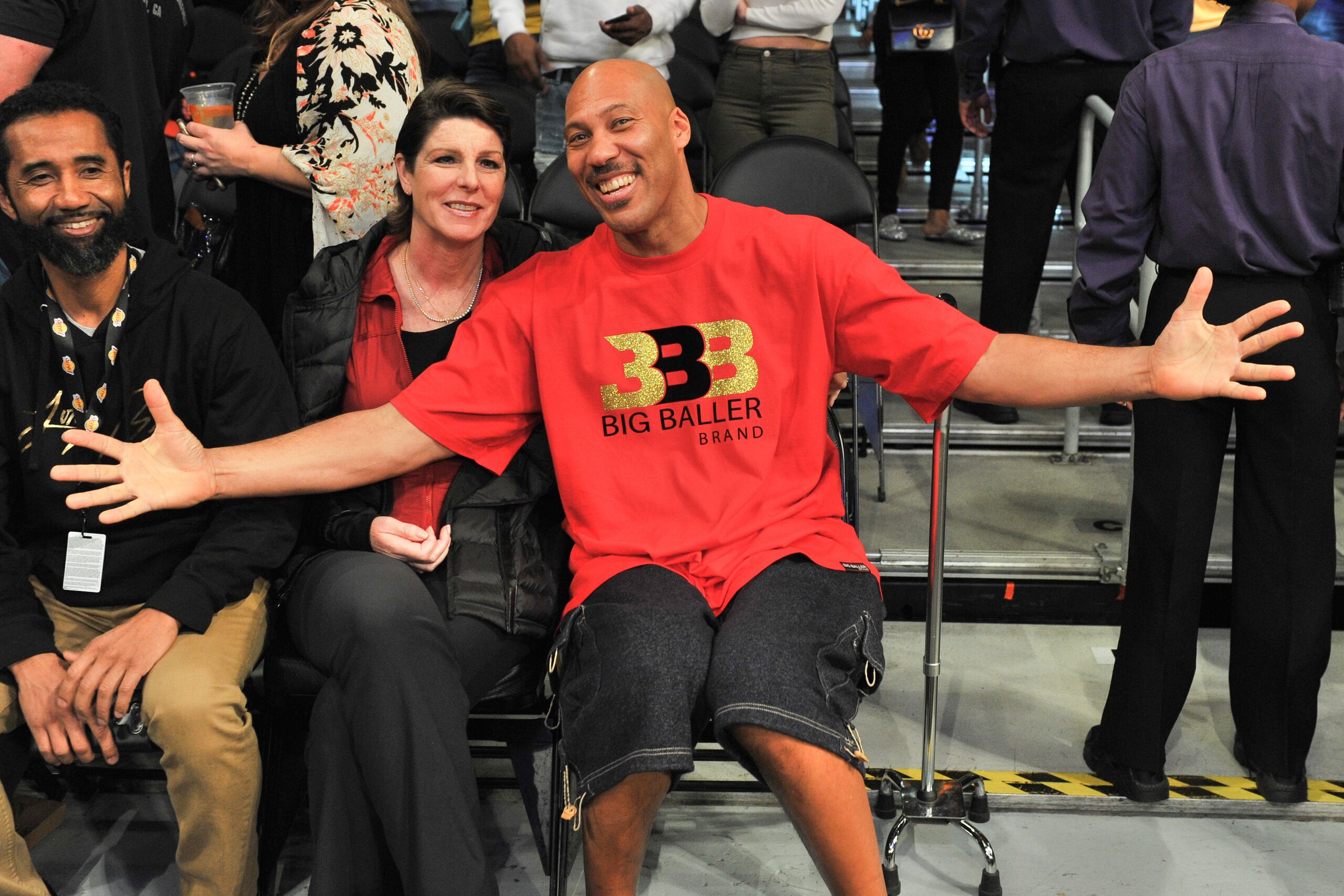 LOS ANGELES, CA - NOVEMBER 29: LaVar Ball (R) and Tina Ball attend a basketball game between the Los Angeles Lakers and the Golden State Warriors at Staples Center on November 29, 2017 in Los Angeles, California. (Photo by Allen Berezovsky/Getty Images) LOS ANGELES, CA - NOVEMBER 29: LaVar Ball (R) and Tina Ball attend a basketball game between the Los Angeles Lakers and the Golden State Warriors at Staples Center on November 29, 2017 in Los Angeles, California. (Photo by Allen Berezovsky/Getty Images)