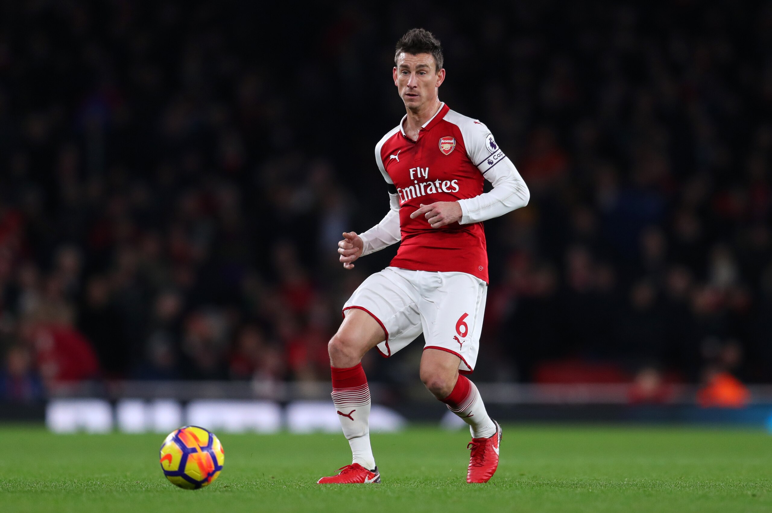 LONDON, ENGLAND - NOVEMBER 29: Laurent Koscielny of Arsenal during the Premier League match between Arsenal and Huddersfield Town at Emirates Stadium on November 29, 2017 in London, England. (Photo by Catherine Ivill/Getty Images) LONDON, ENGLAND - NOVEMBER 29: Laurent Koscielny of Arsenal during the Premier League match between Arsenal and Huddersfield Town at Emirates Stadium on November 29, 2017 in London, England. (Photo by Catherine Ivill/Getty Images)