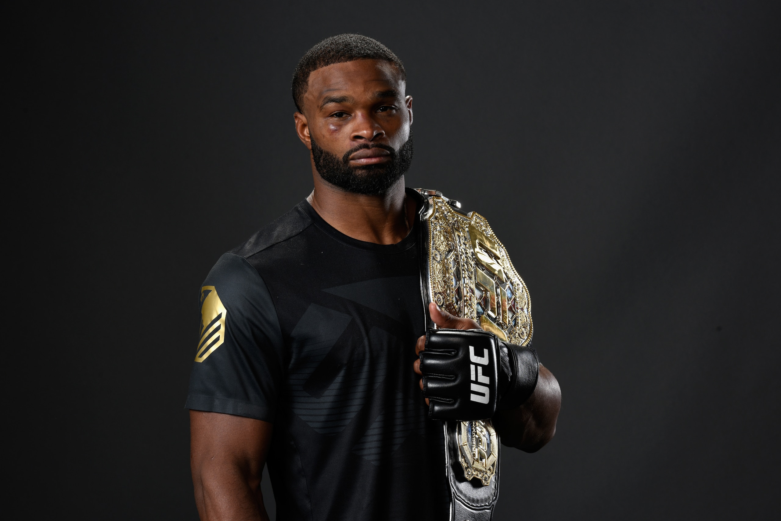 ANAHEIM, CA - JULY 29:  Tyron Woodley poses for a portrait backstage after his victory over Demian Maia during the UFC 214 event at Honda Center on July 29, 2017 in Anaheim, California.  (Photo by Mike Roach/Zuffa LLC/Zuffa LLC via Getty Images)