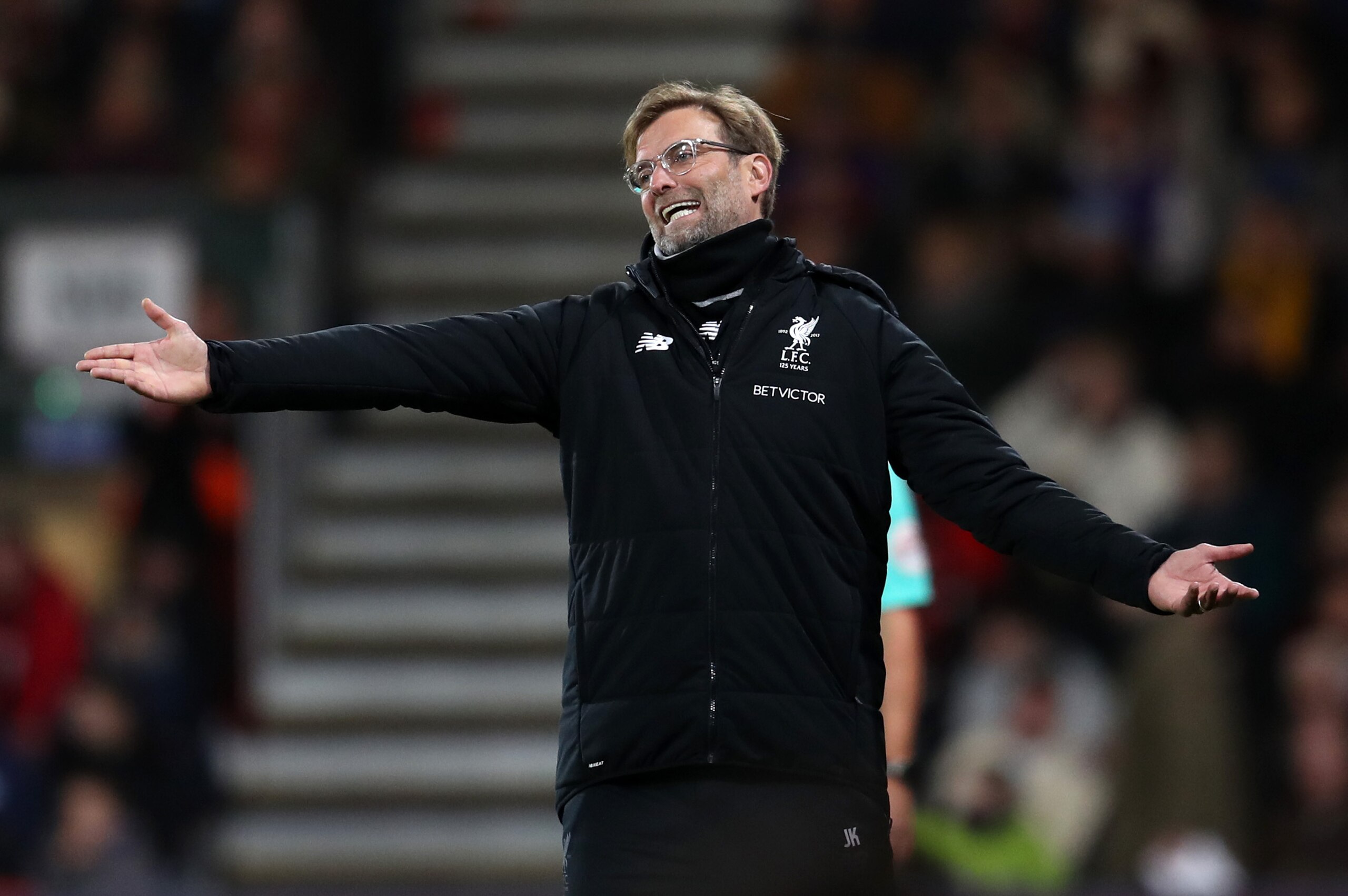 BOURNEMOUTH, ENGLAND - DECEMBER 17: Jurgen Klopp the head coach / manager of Liverpool during the Premier League match between AFC Bournemouth and Liverpool at Vitality Stadium on December 17, 2017 in Bournemouth, England. (Photo by Catherine Ivill/Getty BOURNEMOUTH, ENGLAND - DECEMBER 17: Jurgen Klopp the head coach / manager of Liverpool during the Premier League match between AFC Bournemouth and Liverpool at Vitality Stadium on December 17, 2017 in Bournemouth, England. (Photo by Catherine Ivill/Getty