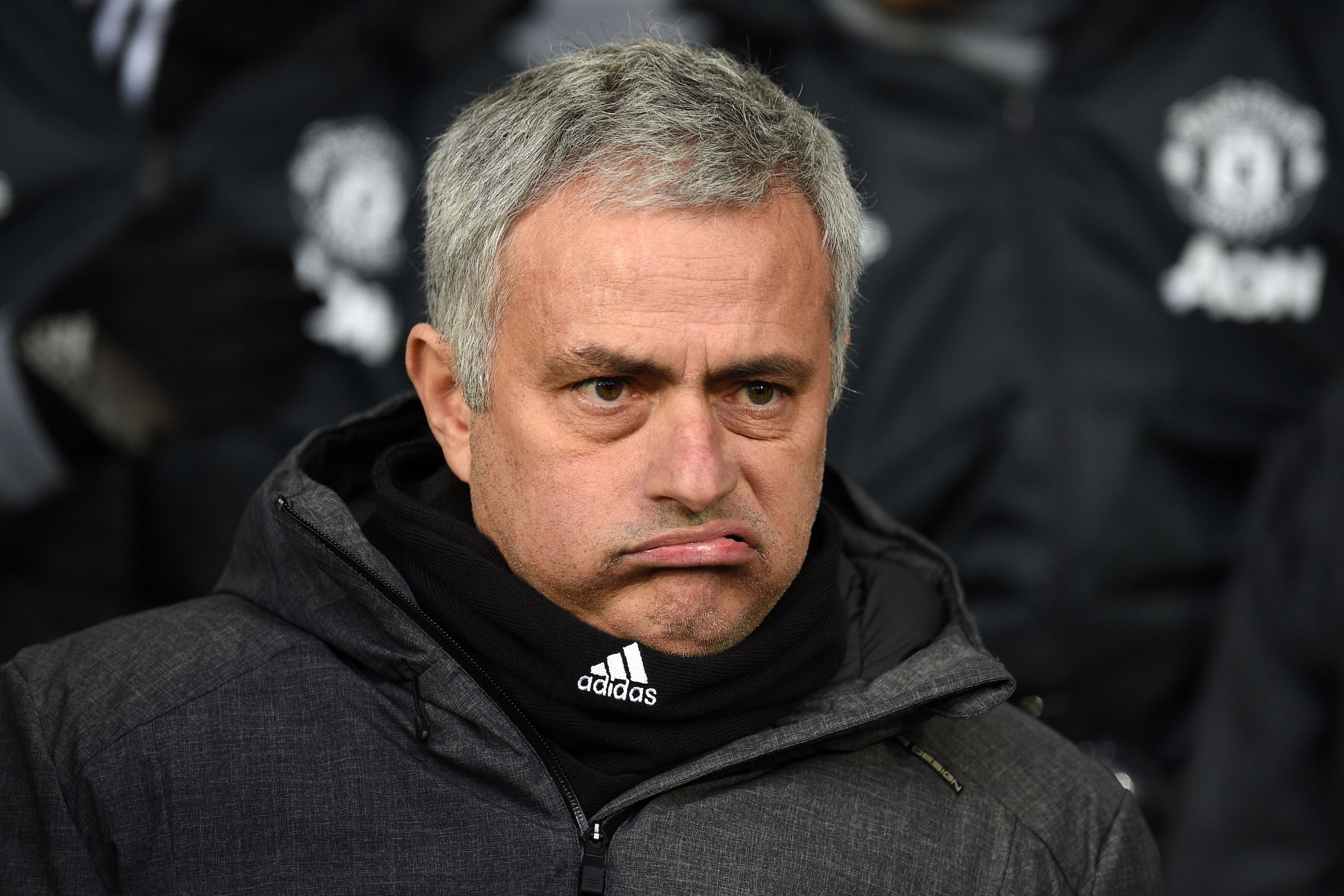 Manchester United's Portuguese manager Jose Mourinho gestures as he awaits kick off in the English Premier League football match between West Bromwich Albion and Manchester United at The Hawthorns stadium in West Bromwich, central England, on December 17,