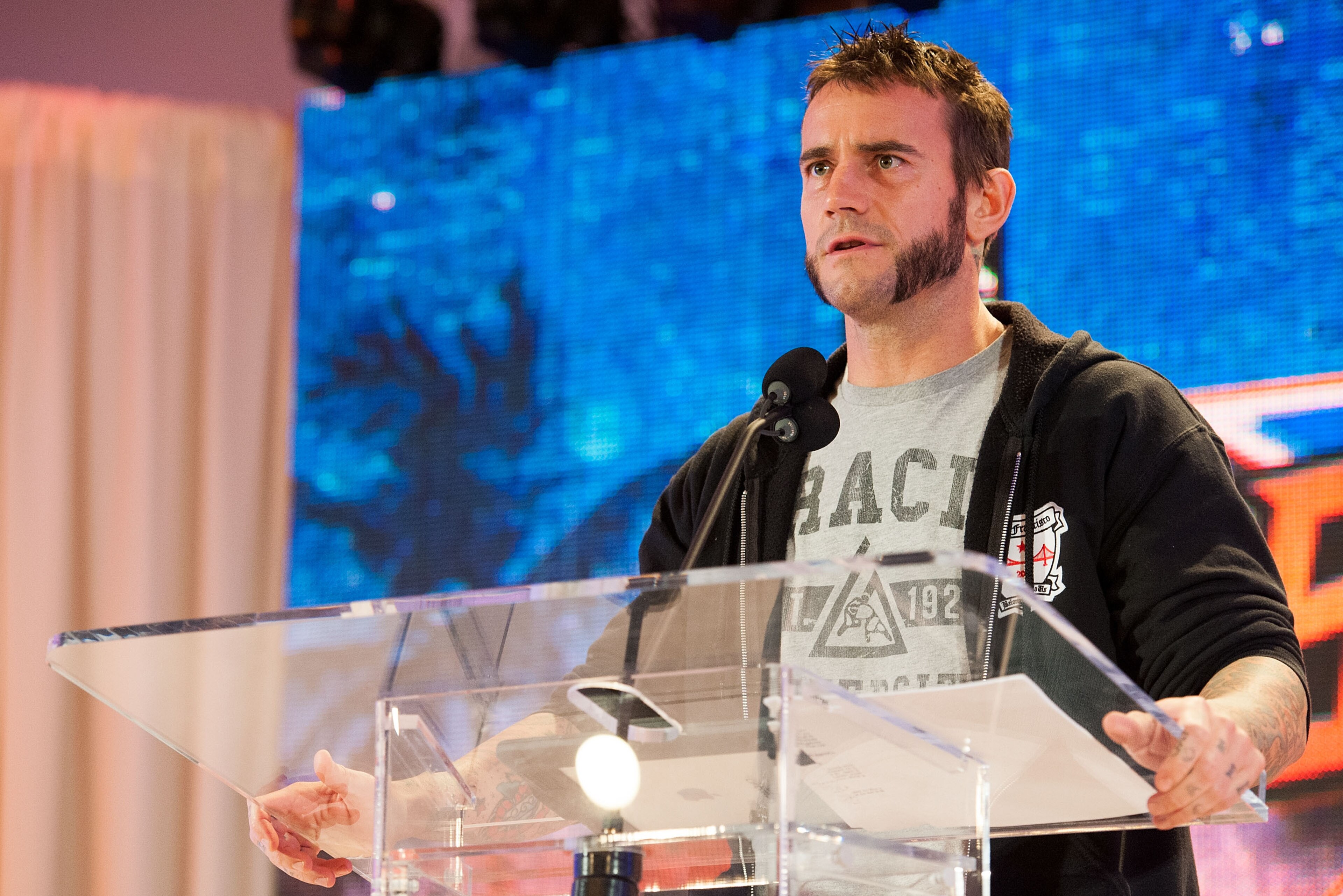 BEVERLY HILLS, CA - AUGUST 13: CM Punk attends WWE SummerSlam Press Conference at Beverly Hills Hotel on August 13, 2013 in Beverly Hills, California. (Photo by Valerie Macon/Getty Images)