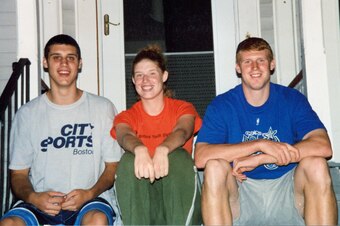 Becky, with her brothers Luke (left) and Matt, both of whom instilled a passion to compete even before she was a teenager.