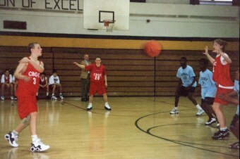 Frustrated with the "social stuff" she encountered playing with other girls, Bonner found she could largely concentrate on just playing basketball in boys leagues as a teenager.