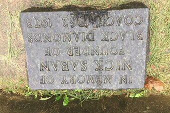 Nick Saban Sr. is remembered with a plaque at the field where the Black Diamonds played in West Virginia.