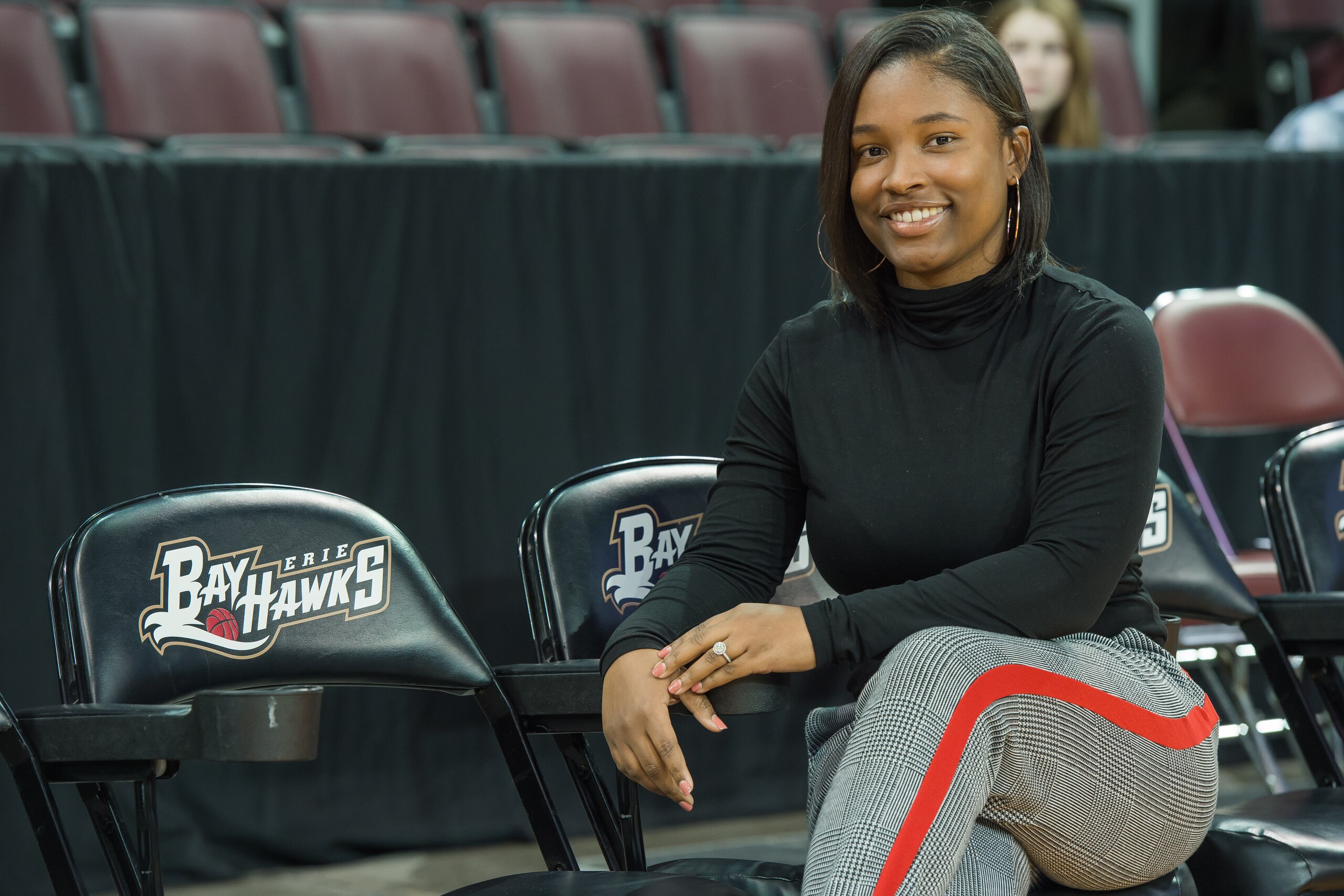 Tori Miller, who is GM Malik Rose's top assistant with the Erie BayHawks, has laughed off the double takes she gets in arenas as one of the few women to work in a G League front office. Tori Miller, who is GM Malik Rose's top assistant with the Erie BayHawks, has laughed off the double takes she gets in arenas as one of the few women to work in a G League front office.