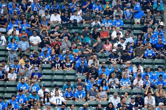 CARSON, CA - SEPTEMBER 17:  A general view of empty seats during the first half of a game between the Los Angeles Chargers and the Miami Dolphins  at StubHub Center on September 17, 2017 in Carson, California.  (Photo by Sean M. Haffey/Getty Images)