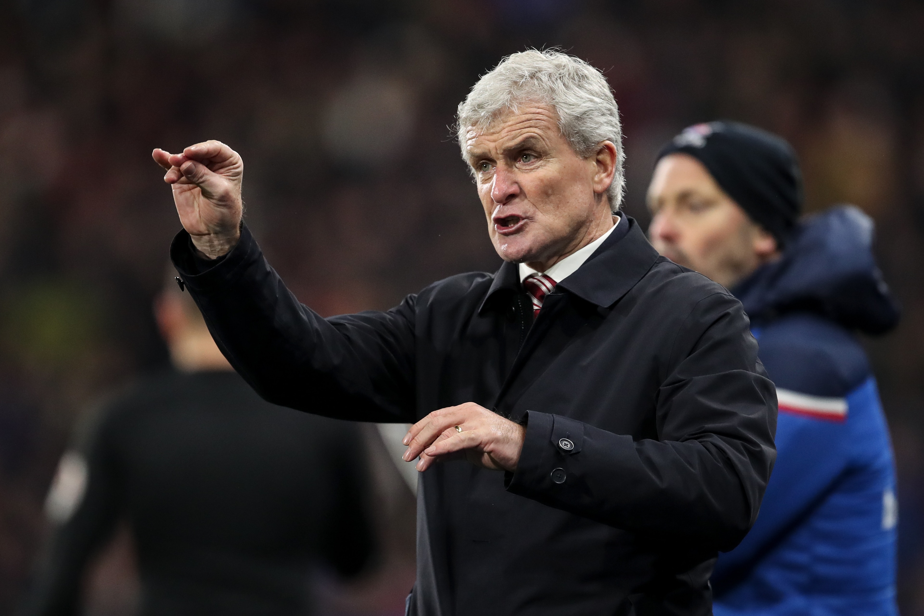 HUDDERSFIELD, ENGLAND - DECEMBER 26: Mark Hughes head coach / manager of Stoke City during the Premier League match between Huddersfield Town and Stoke City at John Smith's Stadium on December 26, 2017 in Huddersfield, England. (Photo by Robbie Jay Barrat