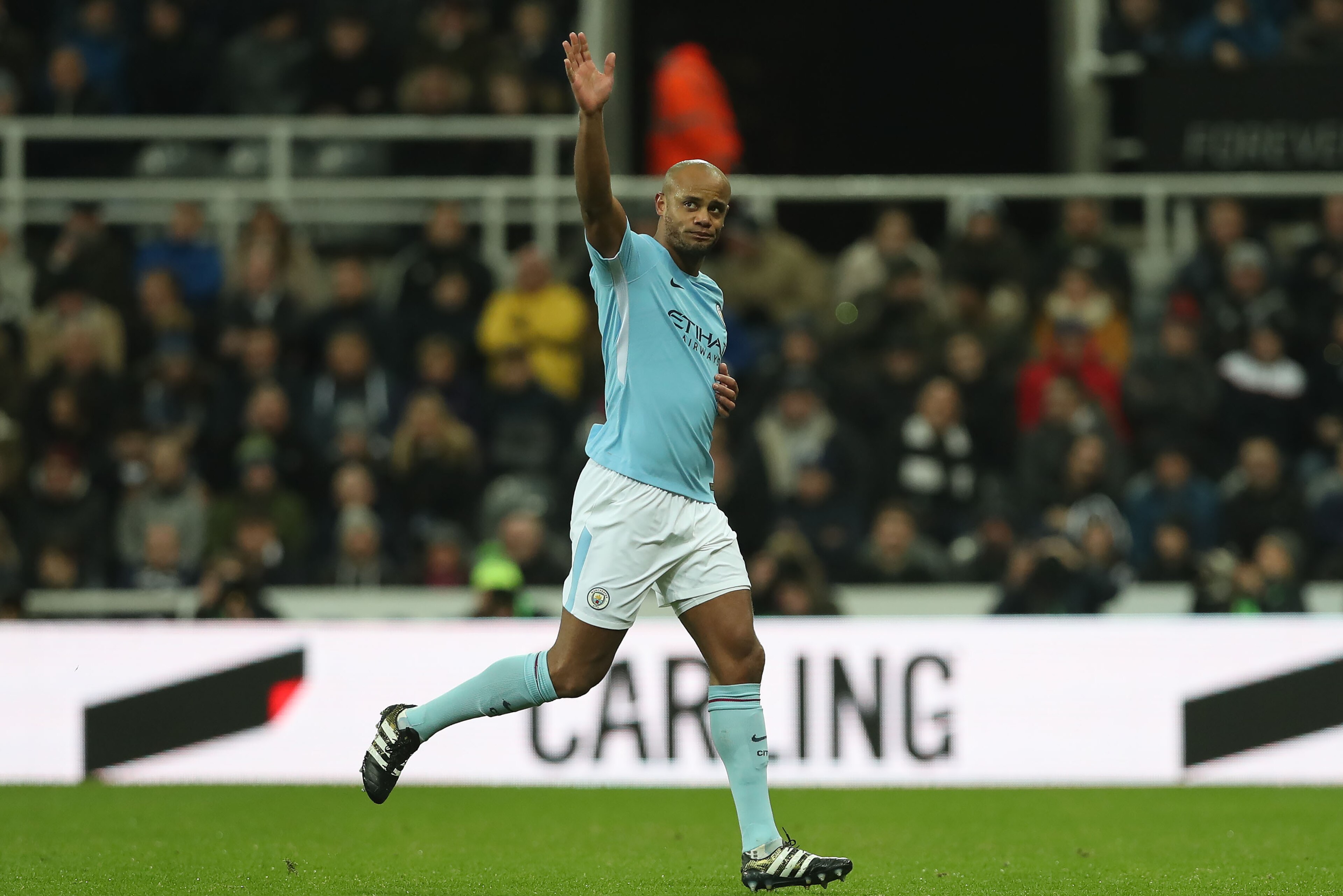 NEWCASTLE UPON TYNE, ENGLAND - DECEMBER 27: Vincent Kompany of Manchester City leaves the field during the Premier League match between Newcastle United and Manchester City at St. James Park on December 27, 2017 in Newcastle upon Tyne, England. (Photo by NEWCASTLE UPON TYNE, ENGLAND - DECEMBER 27: Vincent Kompany of Manchester City leaves the field during the Premier League match between Newcastle United and Manchester City at St. James Park on December 27, 2017 in Newcastle upon Tyne, England. (Photo by