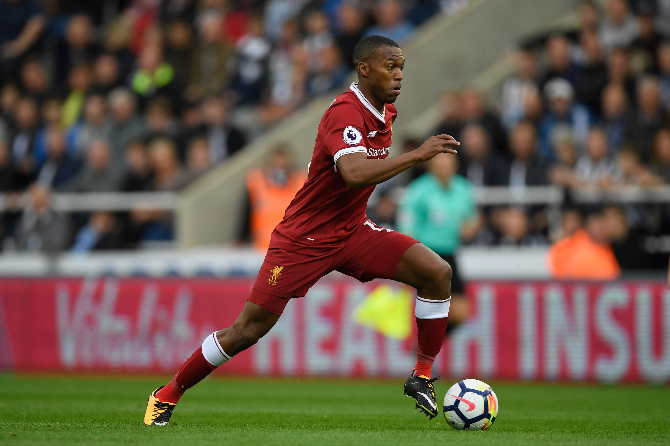 NEWCASTLE UPON TYNE, ENGLAND - OCTOBER 01: Liverpool player Daniel Sturridge in action during the Premier League match between Newcastle United and Liverpool at St. James Park on October 1, 2017 in Newcastle upon Tyne, England. (Photo by Stu Forster/Get NEWCASTLE UPON TYNE, ENGLAND - OCTOBER 01: Liverpool player Daniel Sturridge in action during the Premier League match between Newcastle United and Liverpool at St. James Park on October 1, 2017 in Newcastle upon Tyne, England. (Photo by Stu Forster/Get