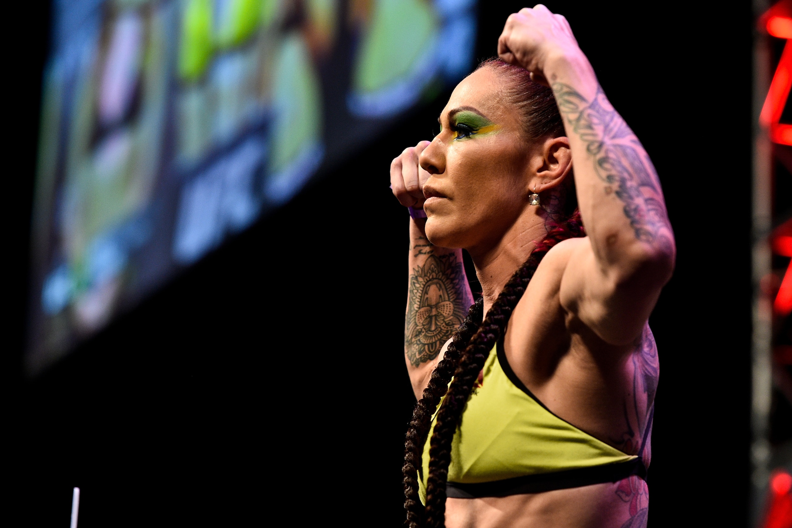 LAS VEGAS, NV - DECEMBER 29:  Cris Cyborg of Brazil poses on the scale during the UFC 219 weigh-in inside T-Mobile Arena on December 29, 2017 in Las Vegas, Nevada. (Photo by Brandon Magnus/Zuffa LLC/Zuffa LLC via Getty Images)