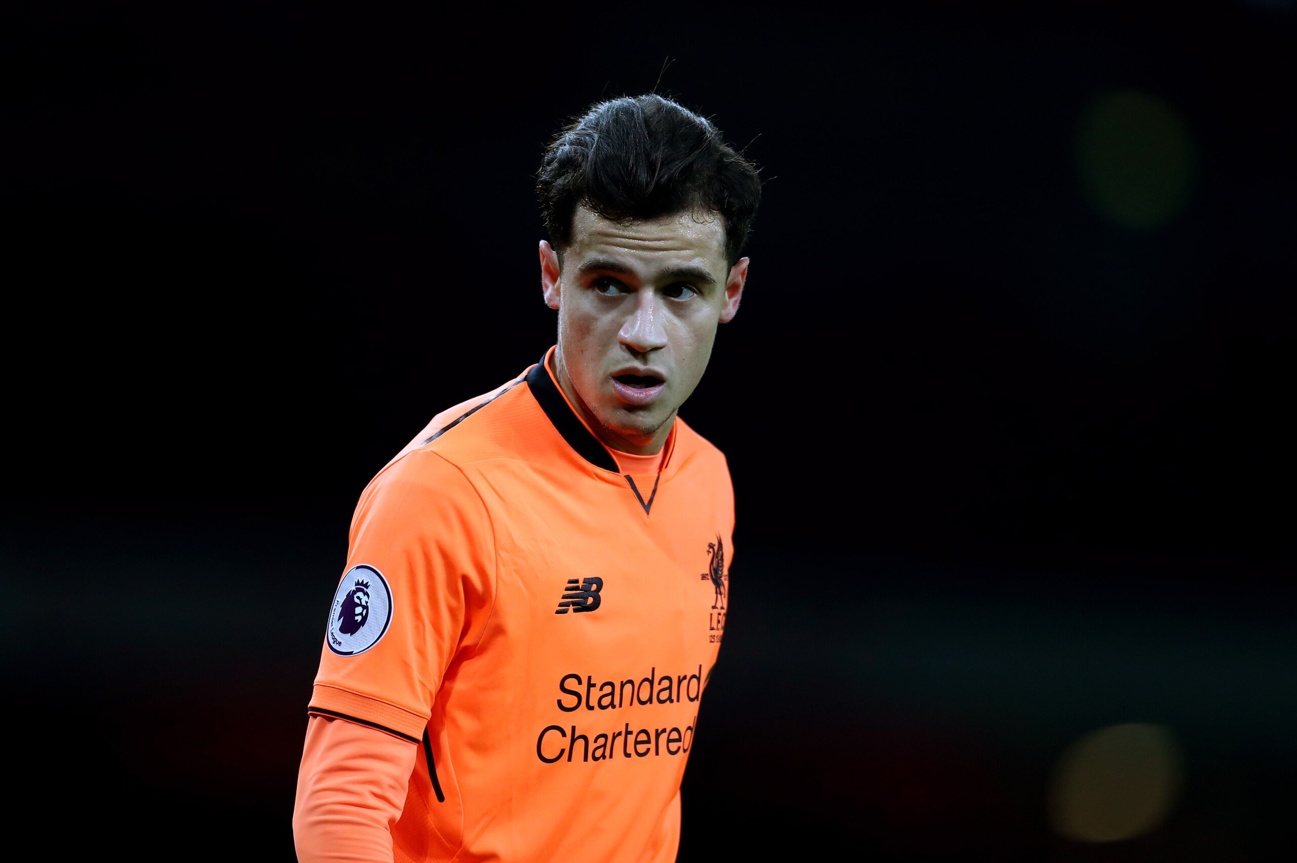 LONDON, ENGLAND - DECEMBER 22: Philippe Coutinho of Liverpool during the Premier League match between Arsenal and Liverpool at Emirates Stadium on December 22, 2017 in London, England. (Photo by Catherine Ivill/Getty Images)