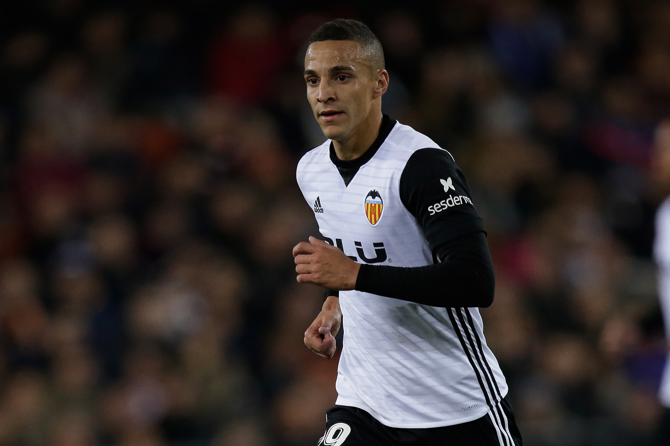 VALENCIA, SPAIN - DECEMBER 9: Rodrigo of Valencia CF  during the Spanish Primera Division   match between Valencia v Celta de Vigo at the Estadio de Mestalla on December 9, 2017 in Valencia Spain (Photo by Jeroen Meuwsen/Soccrates/Getty Images)