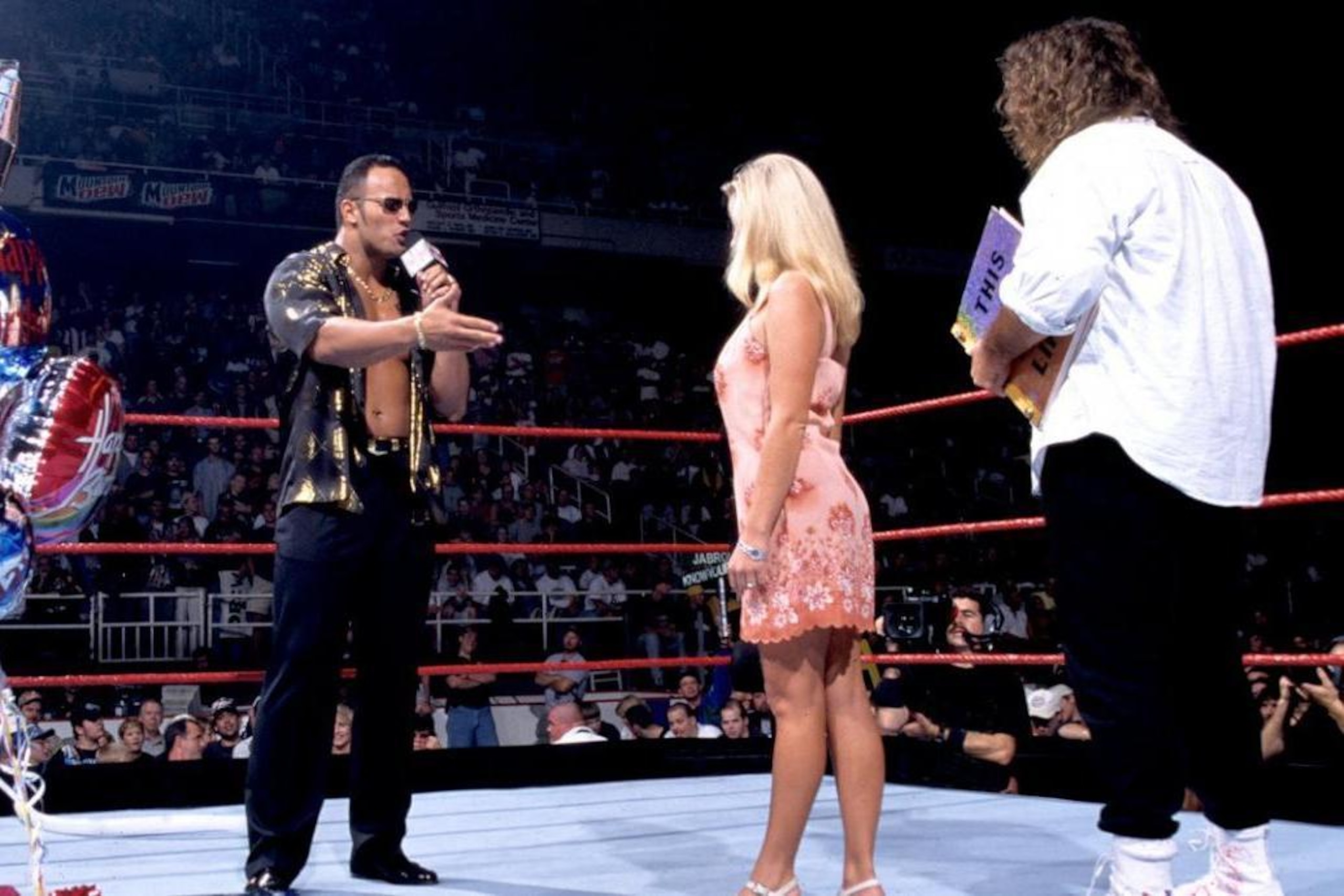 The Rock isn't pleased about Mankind's "This Is Your Life" presentation.