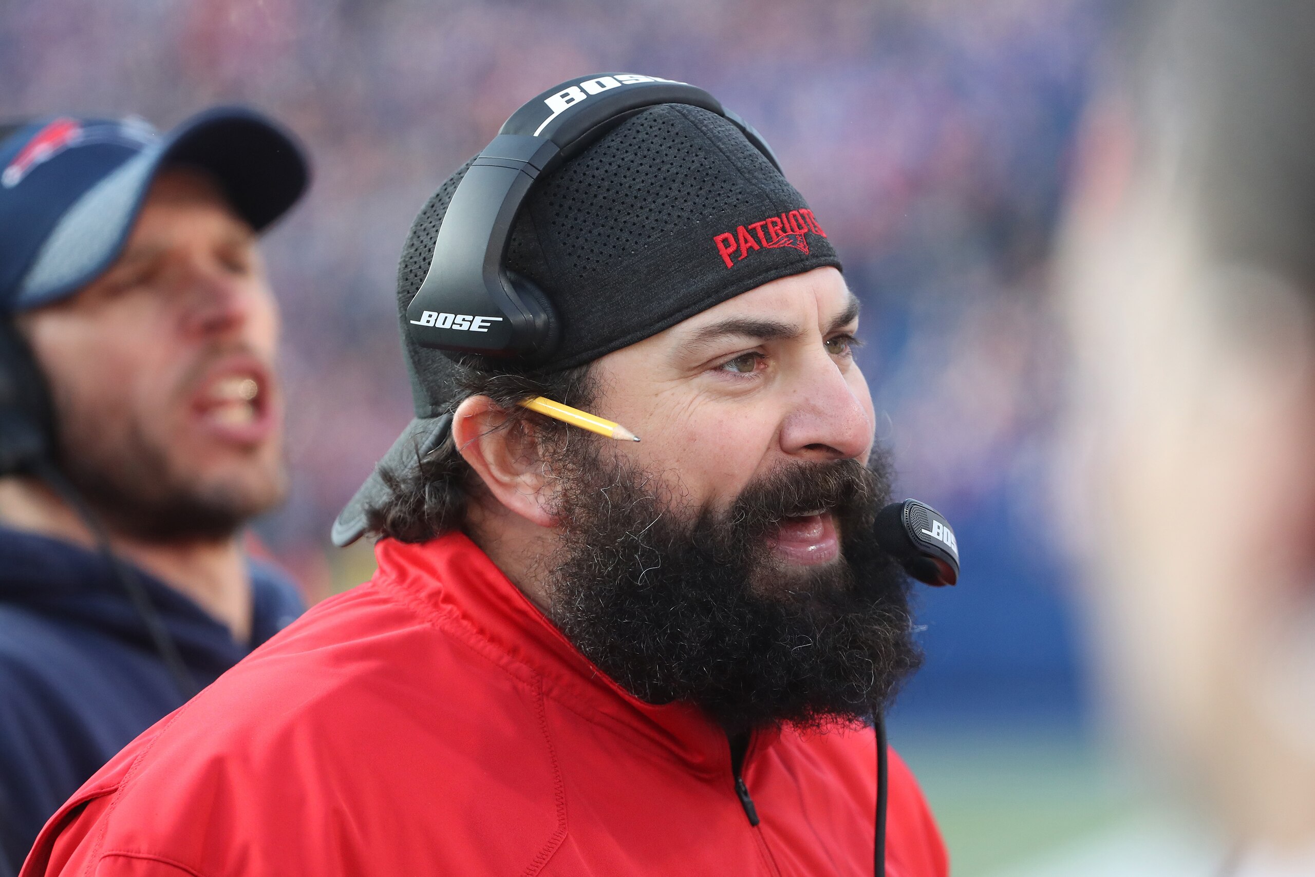 BUFFALO, NY - DECEMBER 3: Defensive coordinator Matt Patricia of the New England Patriots yells out from the sideline during NFL game action against the Buffalo Bills at New Era Field on December 3, 2017 in Buffalo, New York. (Photo by Tom Szczerbowski/Ge BUFFALO, NY - DECEMBER 3: Defensive coordinator Matt Patricia of the New England Patriots yells out from the sideline during NFL game action against the Buffalo Bills at New Era Field on December 3, 2017 in Buffalo, New York. (Photo by Tom Szczerbowski/Ge