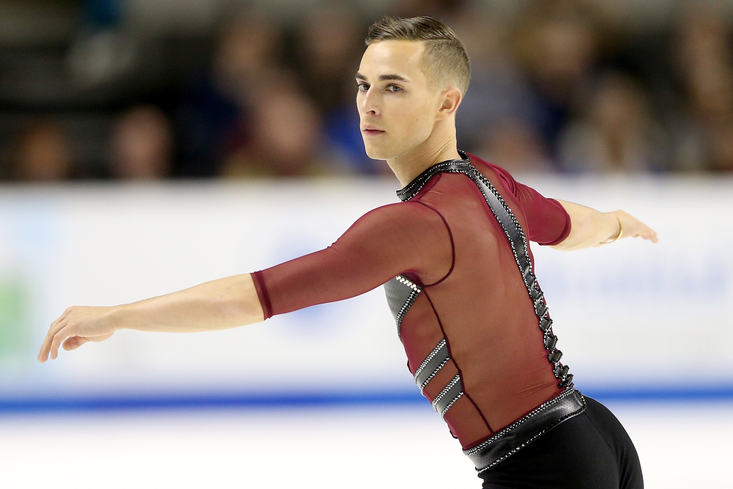 SAN JOSE, CA - JANUARY 04: Adam Rippon competes in the Men's Short Program during the 2018 Prudential U.S. Figure Skating Championships at the SAP Center on January 4, 2018 in San Jose, California. (Photo by Matthew Stockman/Getty Images) SAN JOSE, CA - JANUARY 04: Adam Rippon competes in the Men's Short Program during the 2018 Prudential U.S. Figure Skating Championships at the SAP Center on January 4, 2018 in San Jose, California. (Photo by Matthew Stockman/Getty Images)