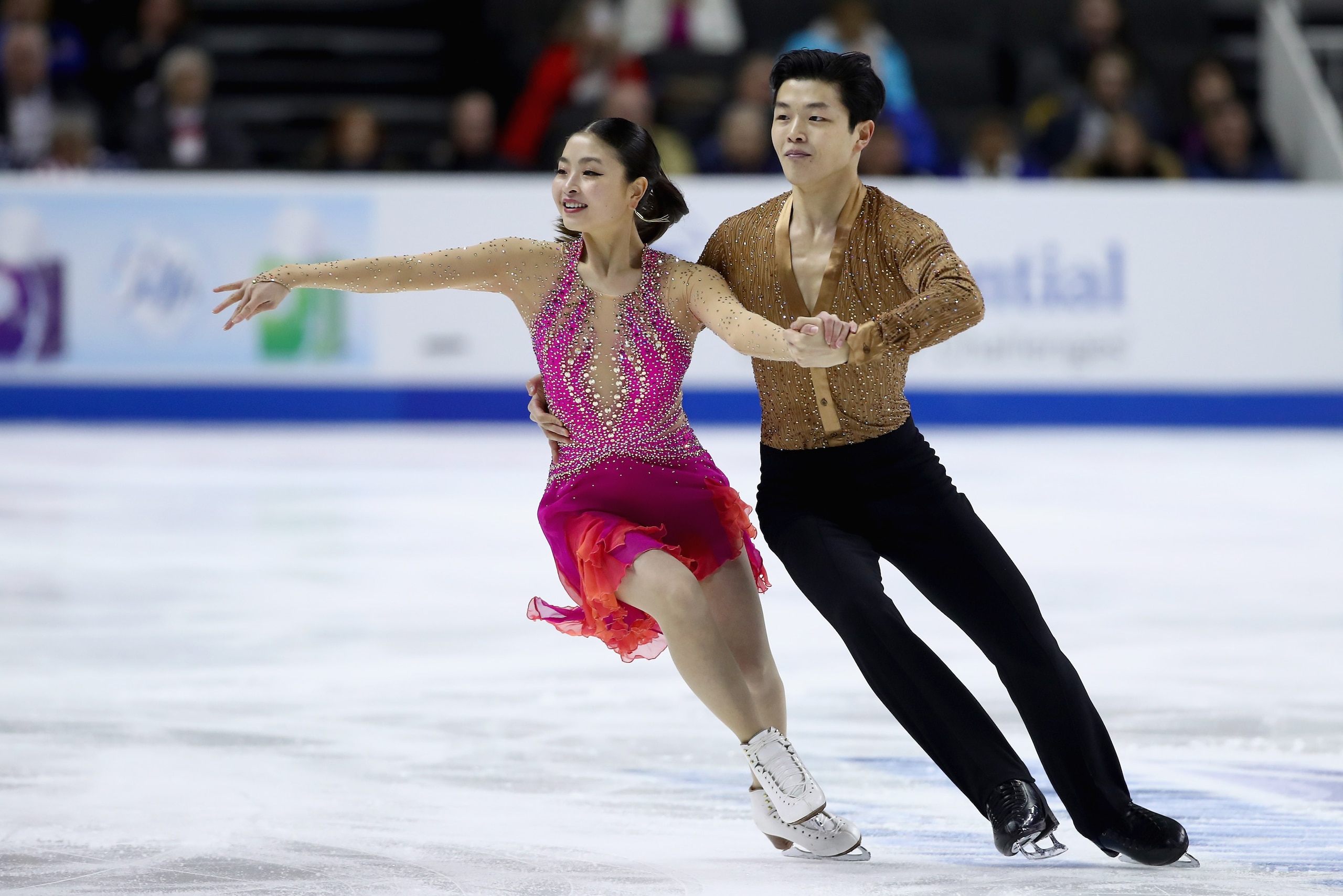 SAN JOSE, CA - JANUARY 05:  Maia Shibutani and Alex Shibutani compete in the Championship Dance Short Program during Day 3 of the 2018 Prudential U.S. Figure Skating Championships at SAP Center at SAP Center at SAP Center on January 5, 2018 in San Jose, C