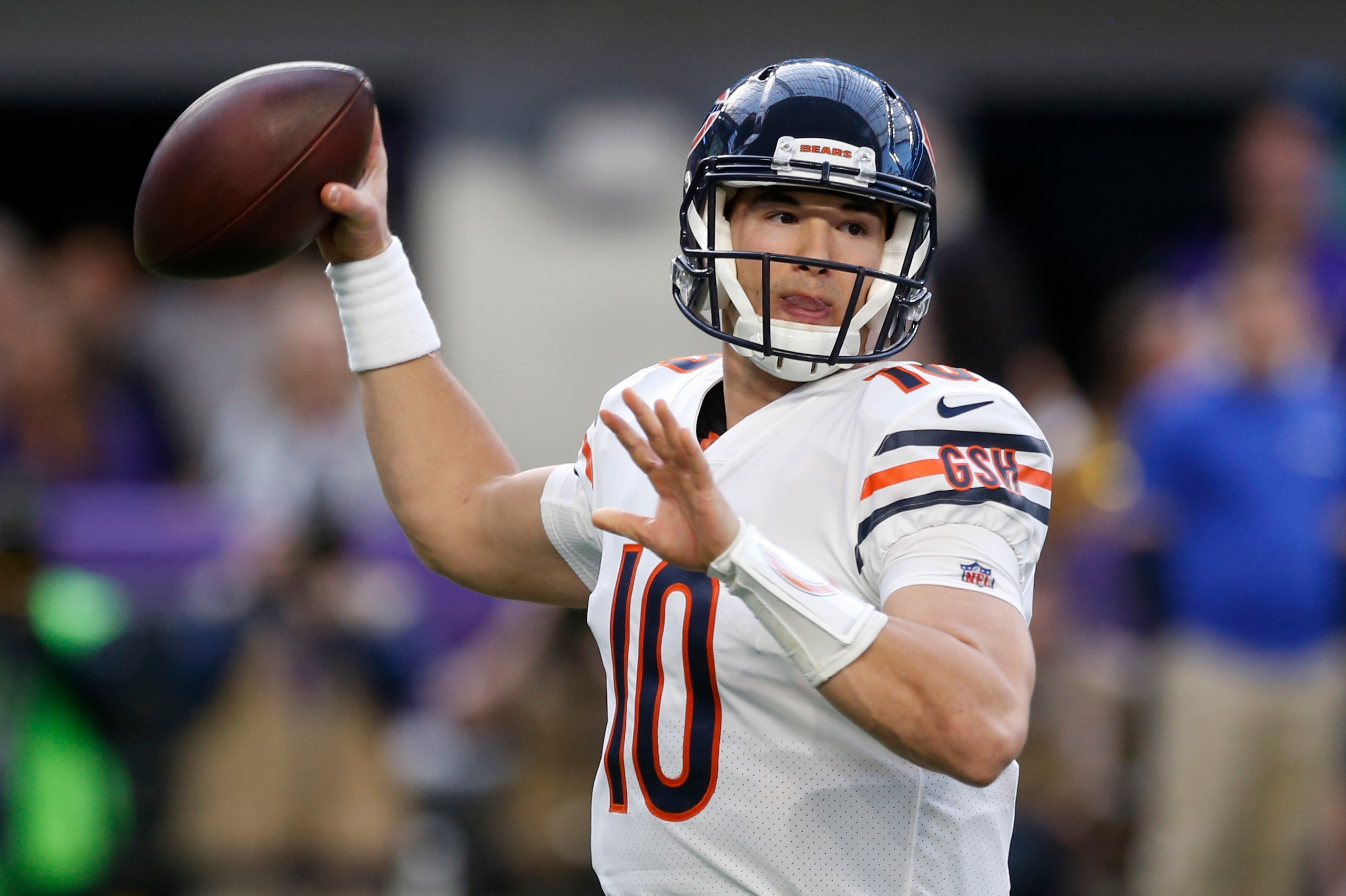 Mitchell Trubisky completed only 59.4 percent of his throws in 2017.