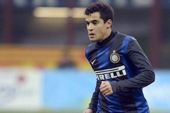 MILAN, ITALY - DECEMBER 02:  Coutinho of FC Inter Milan in action during the Serie A match between FC Internazionale Milano and US Citta di Palermo at San Siro Stadium on December 2, 2012 in Milan, Italy.  (Photo by Claudio Villa/Getty Images)