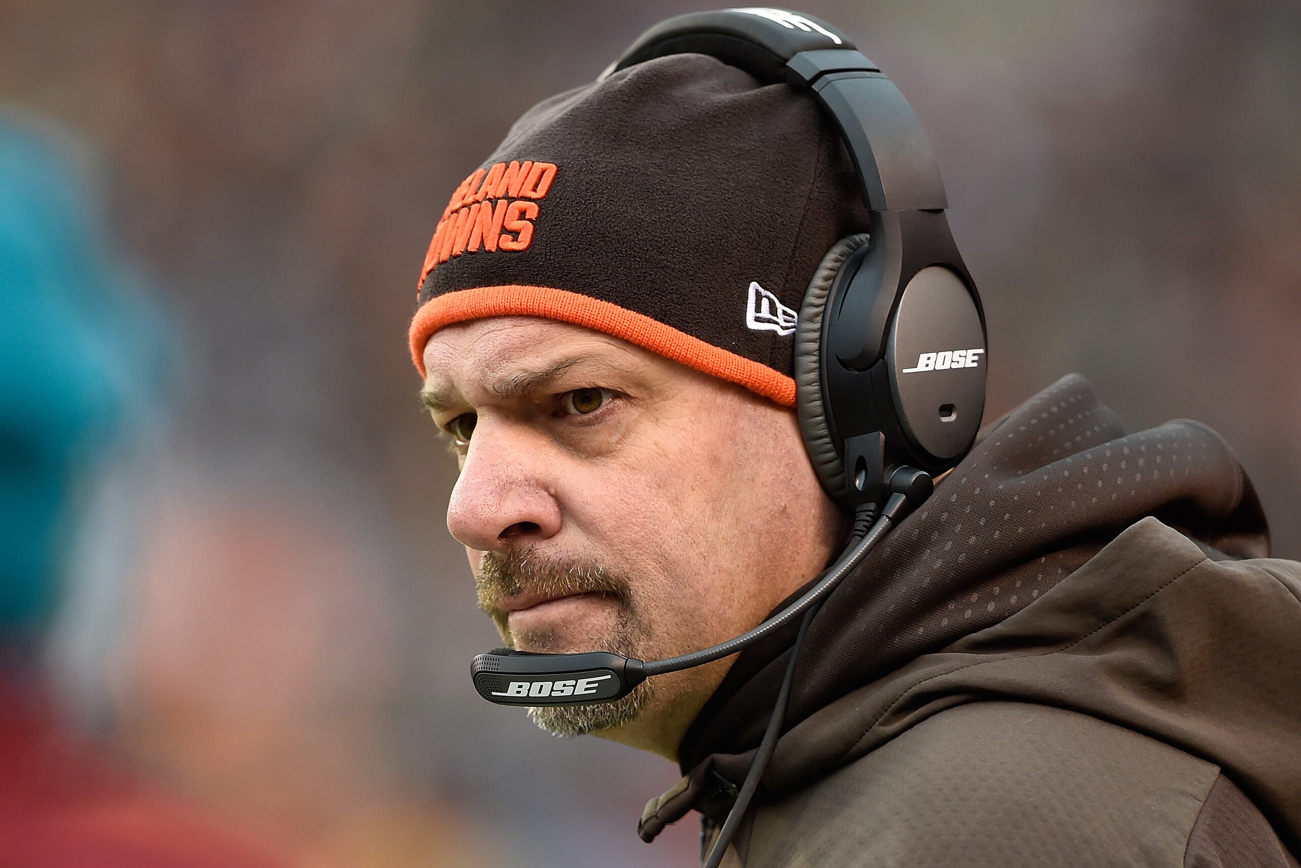 CLEVELAND, OH - JANUARY 3:  Head coach Mike Pettine of the Cleveland Browns looks on during the first quarter against the Pittsburgh Steelers at FirstEnergy Stadium on January 3, 2016 in Cleveland, Ohio.  (Photo by Jason Miller/Getty Images)