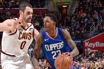 CLEVELAND, OH - NOVEMBER 17:  Lou Williams #23 of the LA Clippers handles the ball against the Cleveland Cavaliers on November 17, 2017 at Quicken Loans Arena in Cleveland, Ohio.  NOTE TO USER: User expressly acknowledges and agrees that, by downloading a