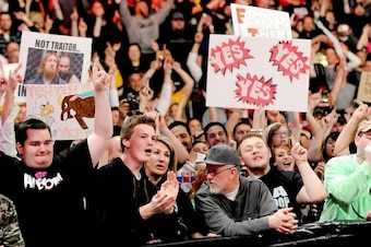 Daniel Bryan signs were a regular sight in the arena at the 2014 Royal Rumble.