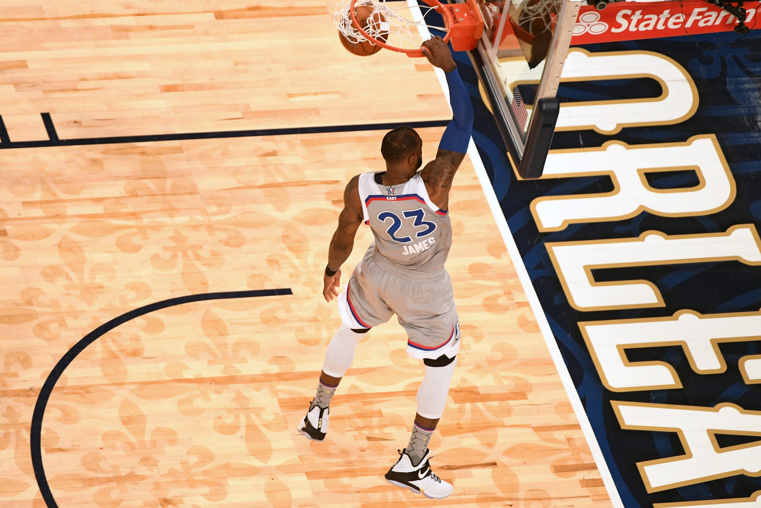 NEW ORLEANS, LA - FEBRUARY 19: LeBron James #23 of the Eastern Conference dunks during the 2017 All-Star Game on February 19, 2017 at the Smoothie King Center in New Orleans, Louisiana. NOTE TO USER: User expressly acknowledges and agrees that, by downloa