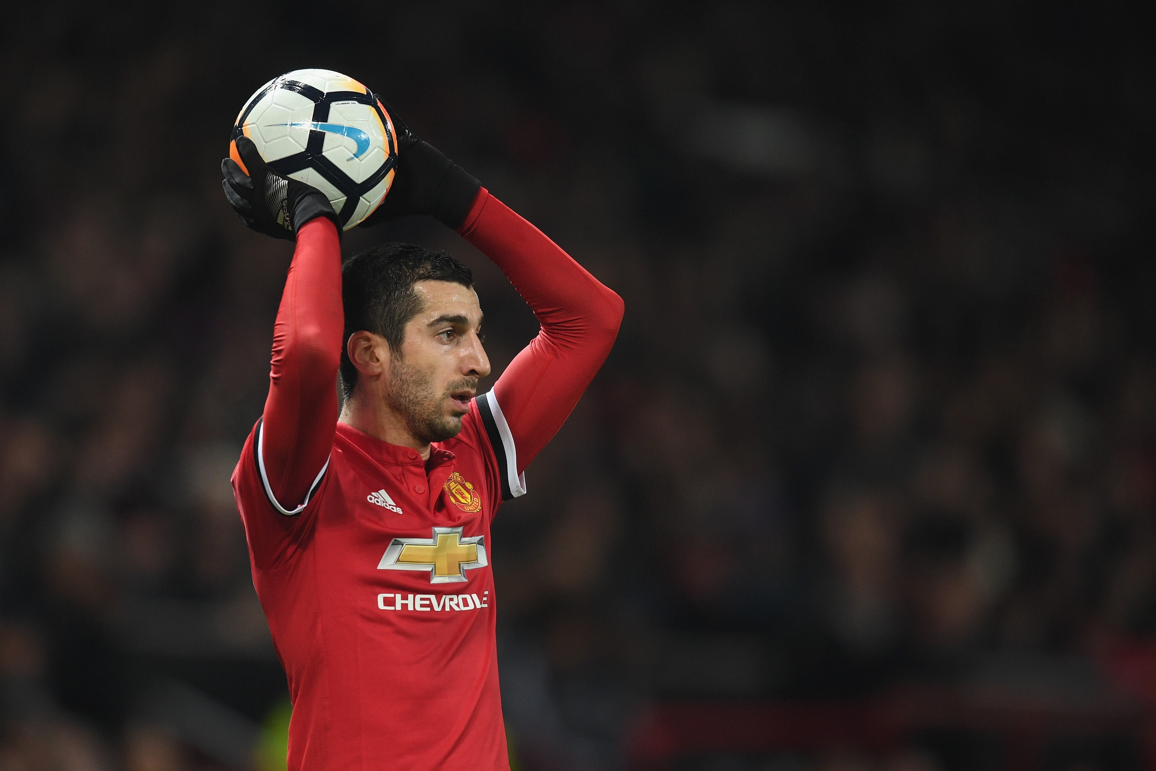 MANCHESTER, ENGLAND - JANUARY 05:  Henrikh Mkhitaryan of Manchester United in action during the FA Cup 3rd round match between Manchester United and derby County at Old Trafford on January 5, 2018 in Manchester, England.  (Photo by Michael Regan/Getty Ima