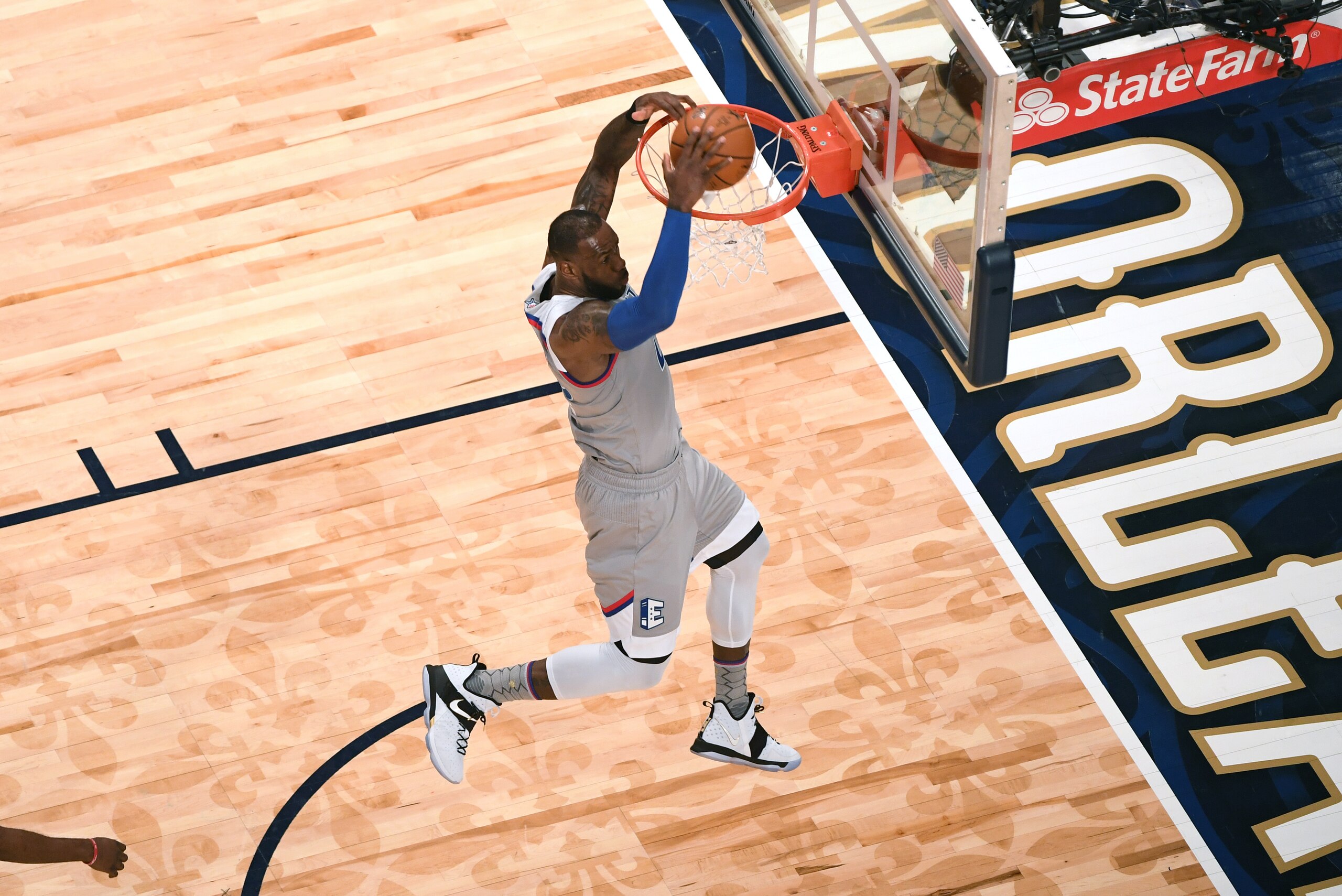 NEW ORLEANS, LA - FEBRUARY 19: LeBron James #23 of the Eastern Conference dunks during the 2017 All-Star Game on February 19, 2017 at the Smoothie King Center in New Orleans, Louisiana. NOTE TO USER: User expressly acknowledges and agrees that, by downloa