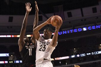 CHICAGO, IL - MARCH 29: Billy Preston #23 boys west team  is defined by Mohamed Bamba #11 boys east team during the 2017 McDonalds's All American Game on March 29, 2017 at the United Center in Chicago, Illinois. (Photo by David Banks/Getty Images)