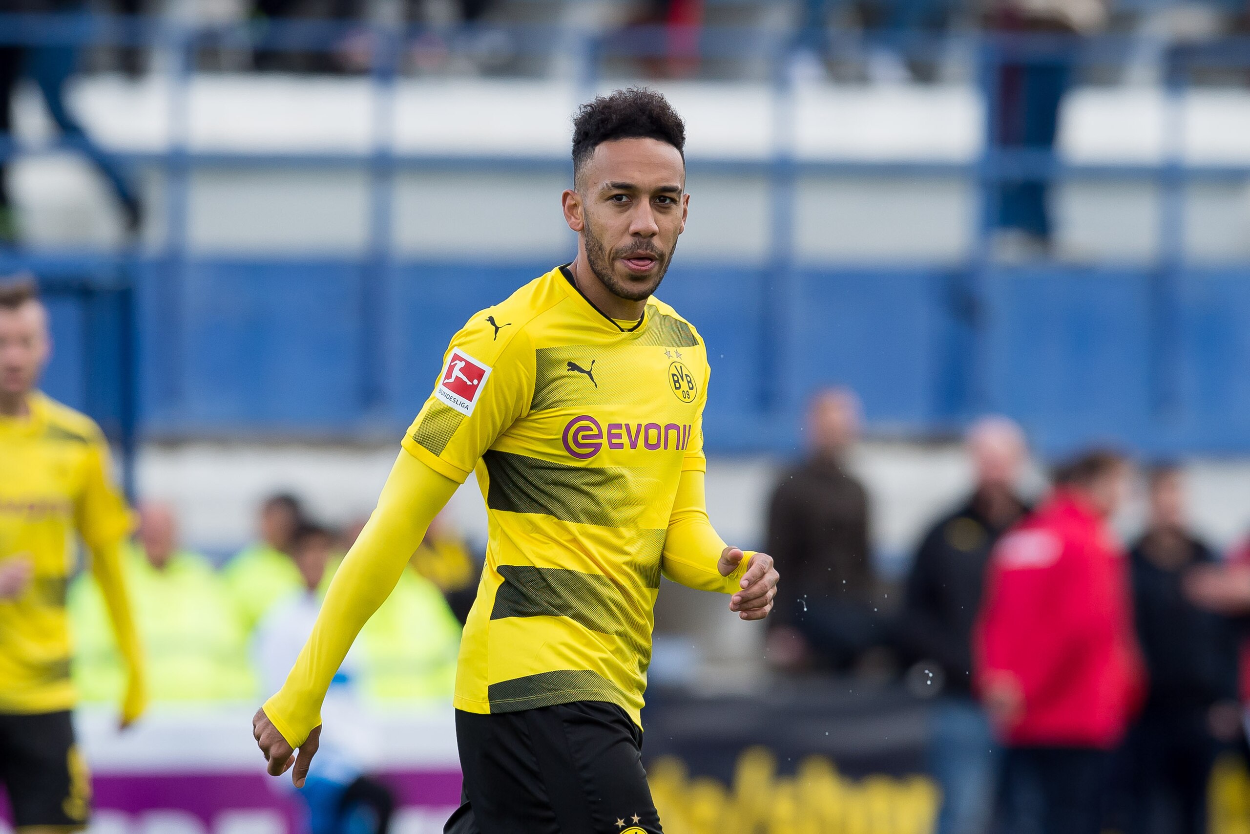MARBELLA, SPAIN - JANUARY 08: Auba, Pierre-Emerick Aubameyang of Dortmund looks on during the Friendly match between Borussia Dortmund and SV Zulte Waregem at Estadio Municipal de Marbella on January 08, 2018 in Marbella, Spain. (Photo by TF-Images/TF-Ima