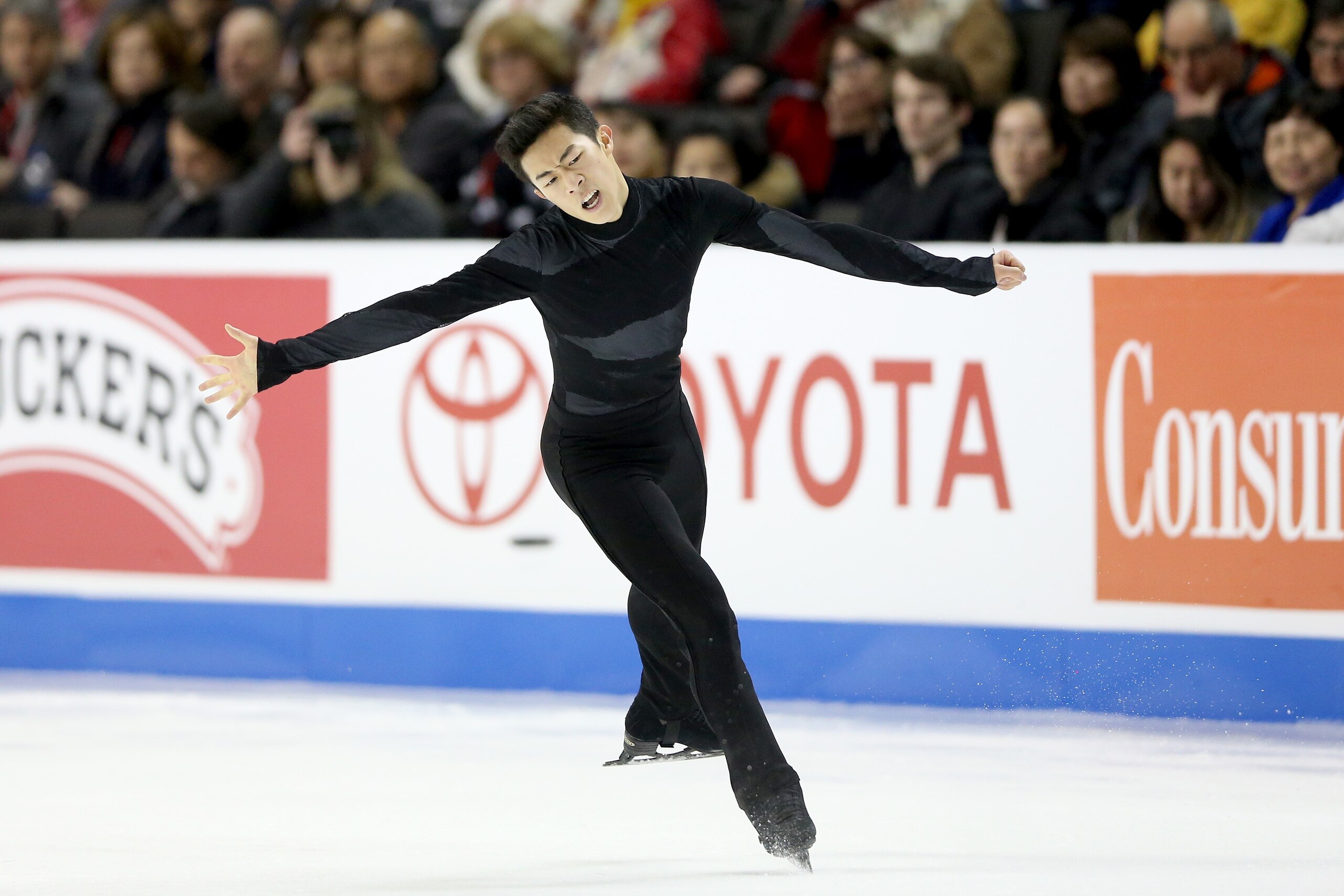 SAN JOSE, CA - JANUARY 06:  Nathan Chen competes in the Men's Free Skate during the 2018 Prudential U.S. Figure Skating Championships at the SAP Center on January 6, 2018 in San Jose, California.  (Photo by Matthew Stockman/Getty Images)