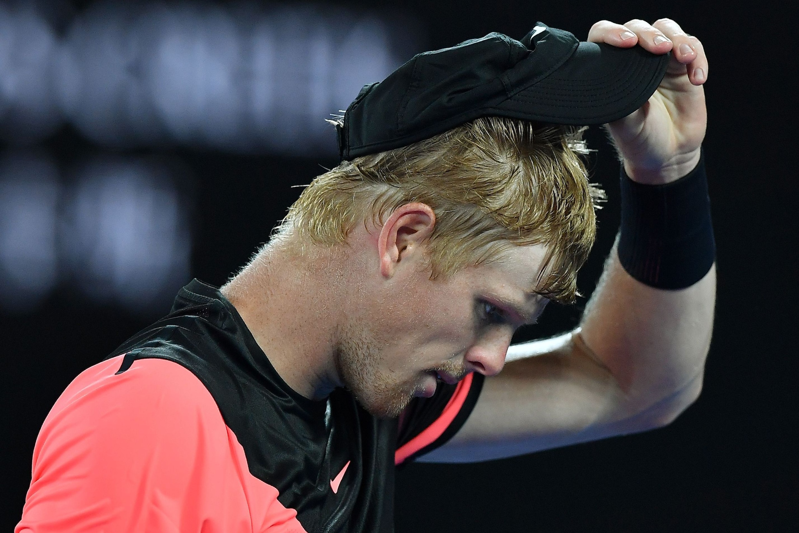 Britain's Kyle Edmund reacts against Croatia's Marin Cilic during their men's singles semi-finals match on day 11 of the Australian Open tennis tournament in Melbourne on January 25, 2018. / AFP PHOTO / GREG WOOD / -- IMAGE RESTRICTED TO EDITORIAL USE - S Britain's Kyle Edmund reacts against Croatia's Marin Cilic during their men's singles semi-finals match on day 11 of the Australian Open tennis tournament in Melbourne on January 25, 2018. / AFP PHOTO / GREG WOOD / -- IMAGE RESTRICTED TO EDITORIAL USE - S