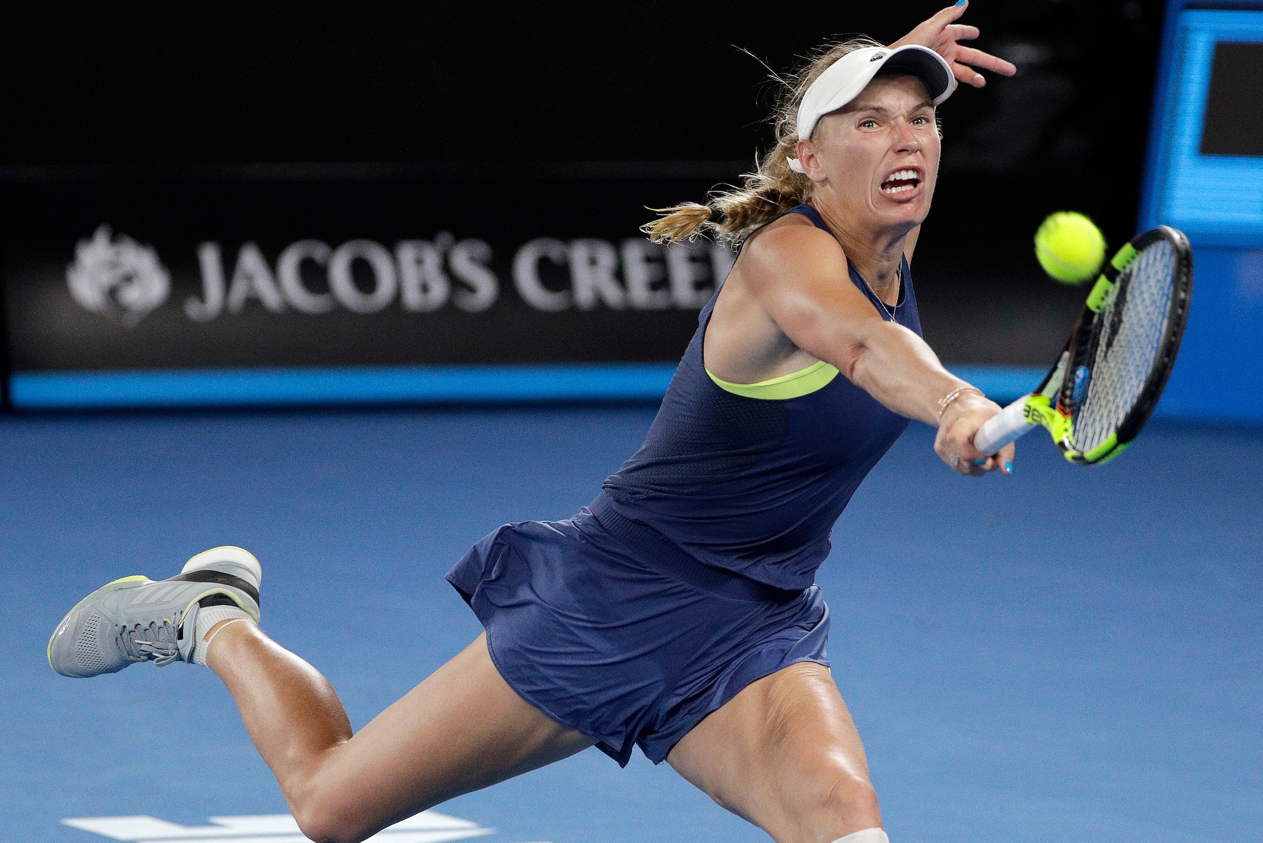 Wozniacki was in charge in the first set.