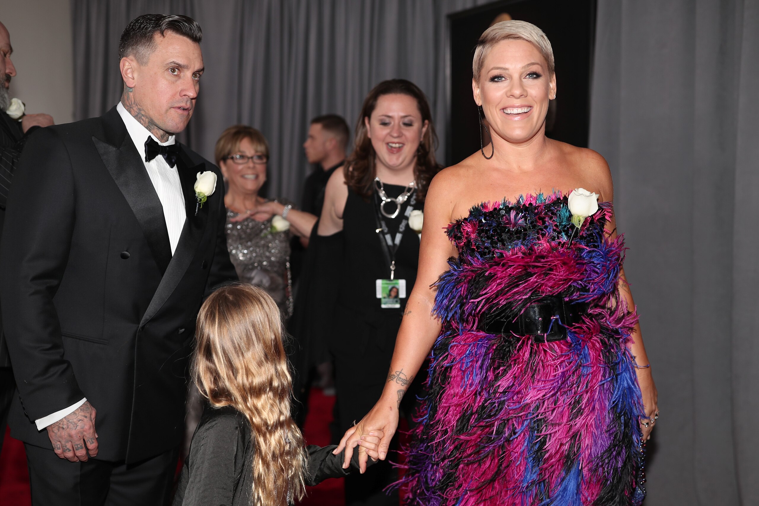 NEW YORK, NY - JANUARY 28: Carey Hart and recording artist Pink (R) attend the 60th Annual GRAMMY Awards at Madison Square Garden on January 28, 2018 in New York City.  (Photo by Christopher Polk/Getty Images for NARAS)