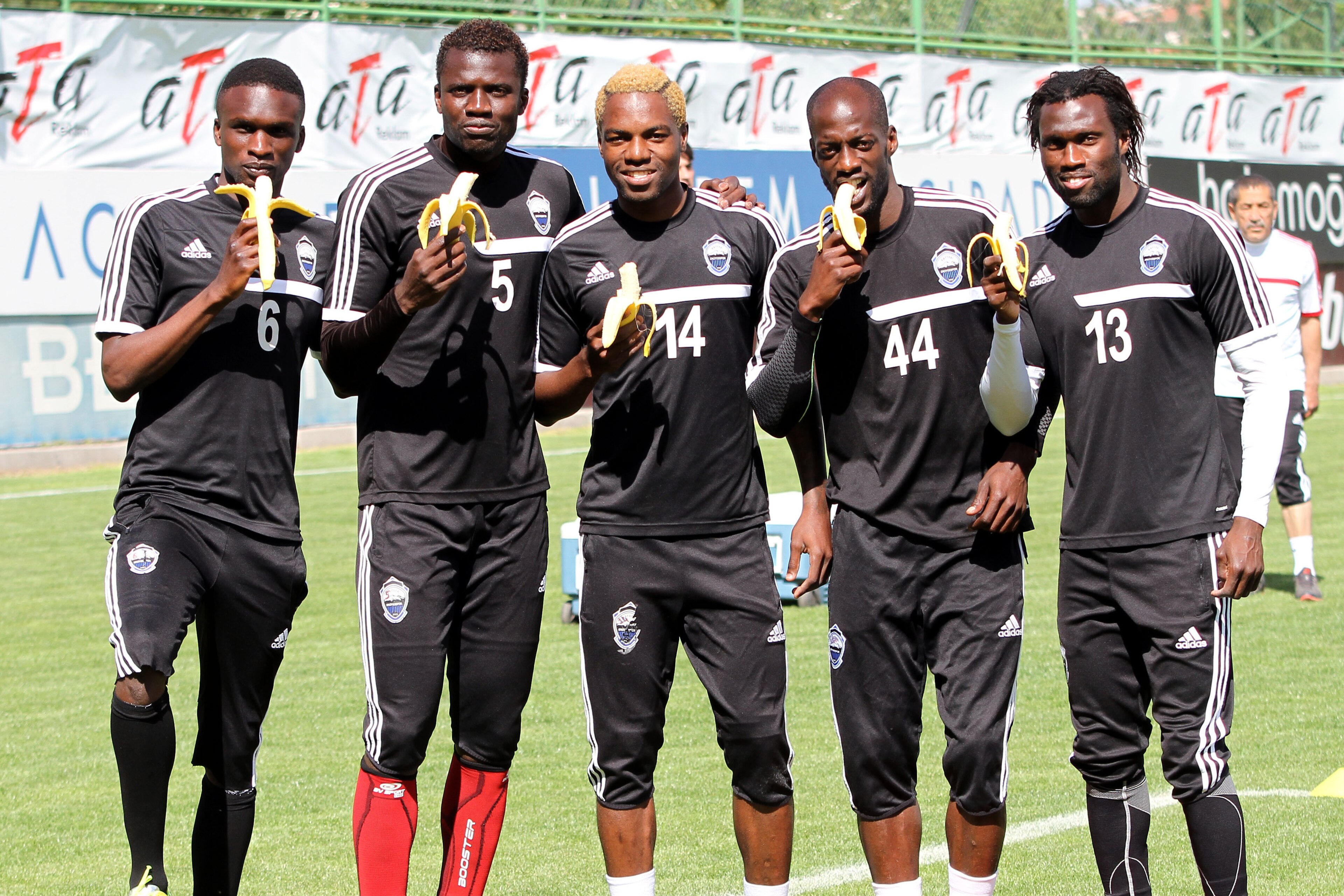 Players from Turkish club Kayseri Erciyesspor support Alves back in 2014 Players from Turkish club Kayseri Erciyesspor support Alves back in 2014