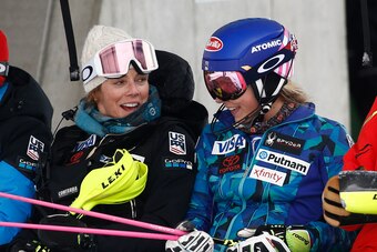 Eileen, left, and Mikaela Shiffrin