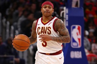 DETROIT, MI - JANUARY 30: Isaiah Thomas #3 of the Cleveland Cavaliers brings the ball up the court during the first half while playing the Detroit Pistons at Little Caesars Arena on January 30, 2018 in Detroit, Michigan. Detroit won the game 125-114. NOTE