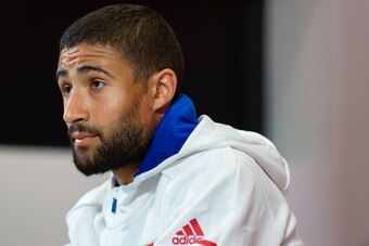 Lyon's French forward and new captain Nabil Fekir attends a press conference on August 3, 2017 at the Parc Olympique Lyonnais in Lyon, eastern France.
Lyon's French midfielder Nabil Fekir was named Lyon's team captain, head coach Bruno Genesio said on Aug