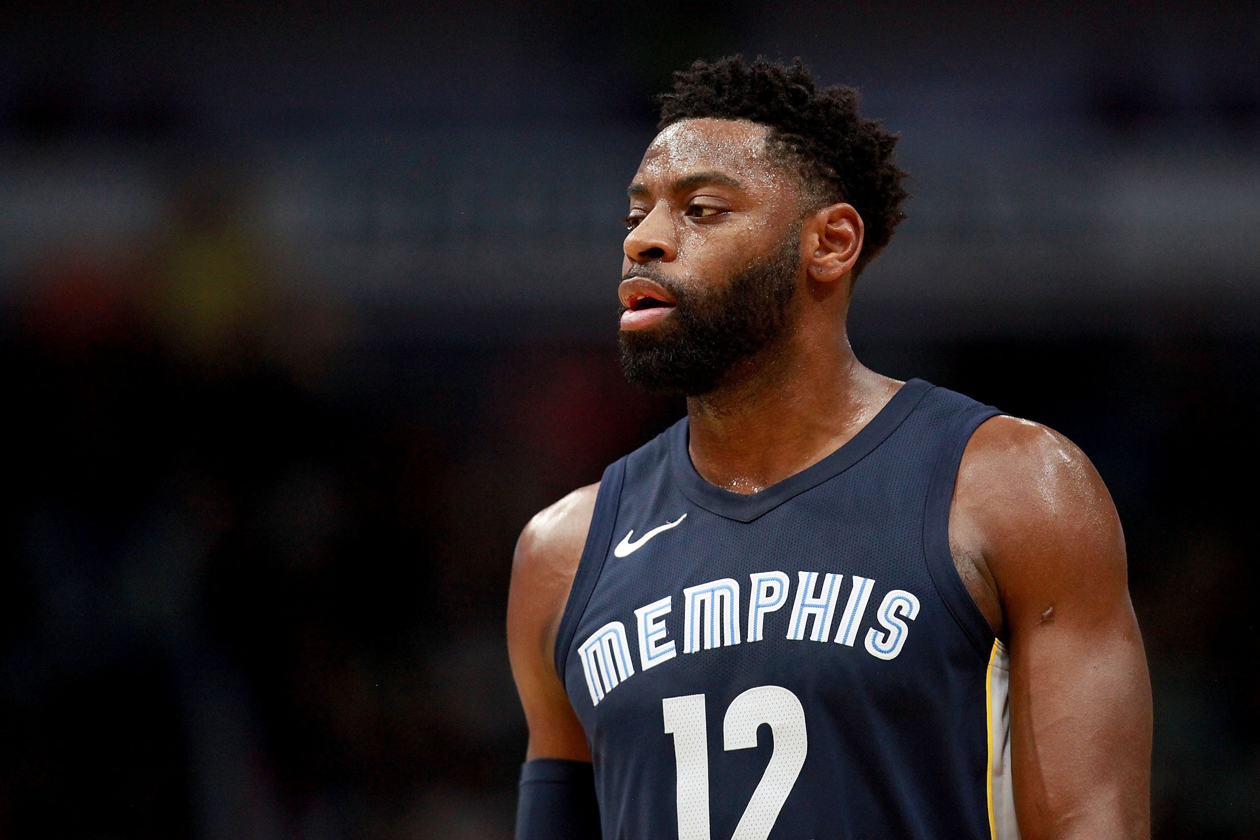 NEW ORLEANS, LA - JANUARY 20:  Tyreke Evans #12 of the Memphis Grizzlies stands on the court during the first half of a NBA game against the New Orleans Pelicans at the Smoothie King Center on January 20, 2018 in New Orleans, Louisiana. NOTE TO USER: User