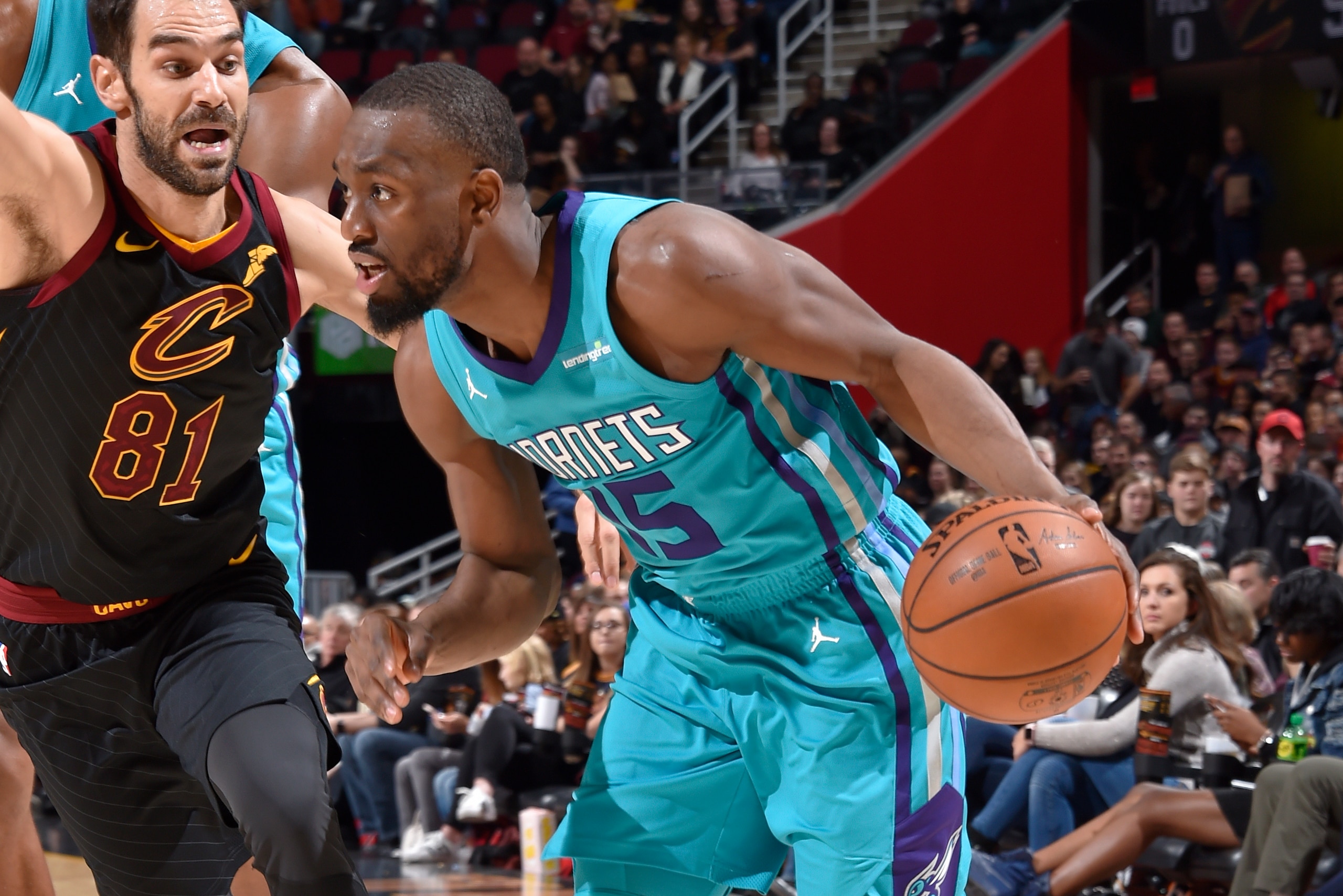 CLEVELAND, OH - NOVEMBER 24:  Kemba Walker #15 of the Charlotte Hornets handles the ball against the Cleveland Cavaliers on Novmber 24, 2017 at Quicken Loans Arena in Cleveland, Ohio. NOTE TO USER: User expressly acknowledges and agrees that, by downloadi