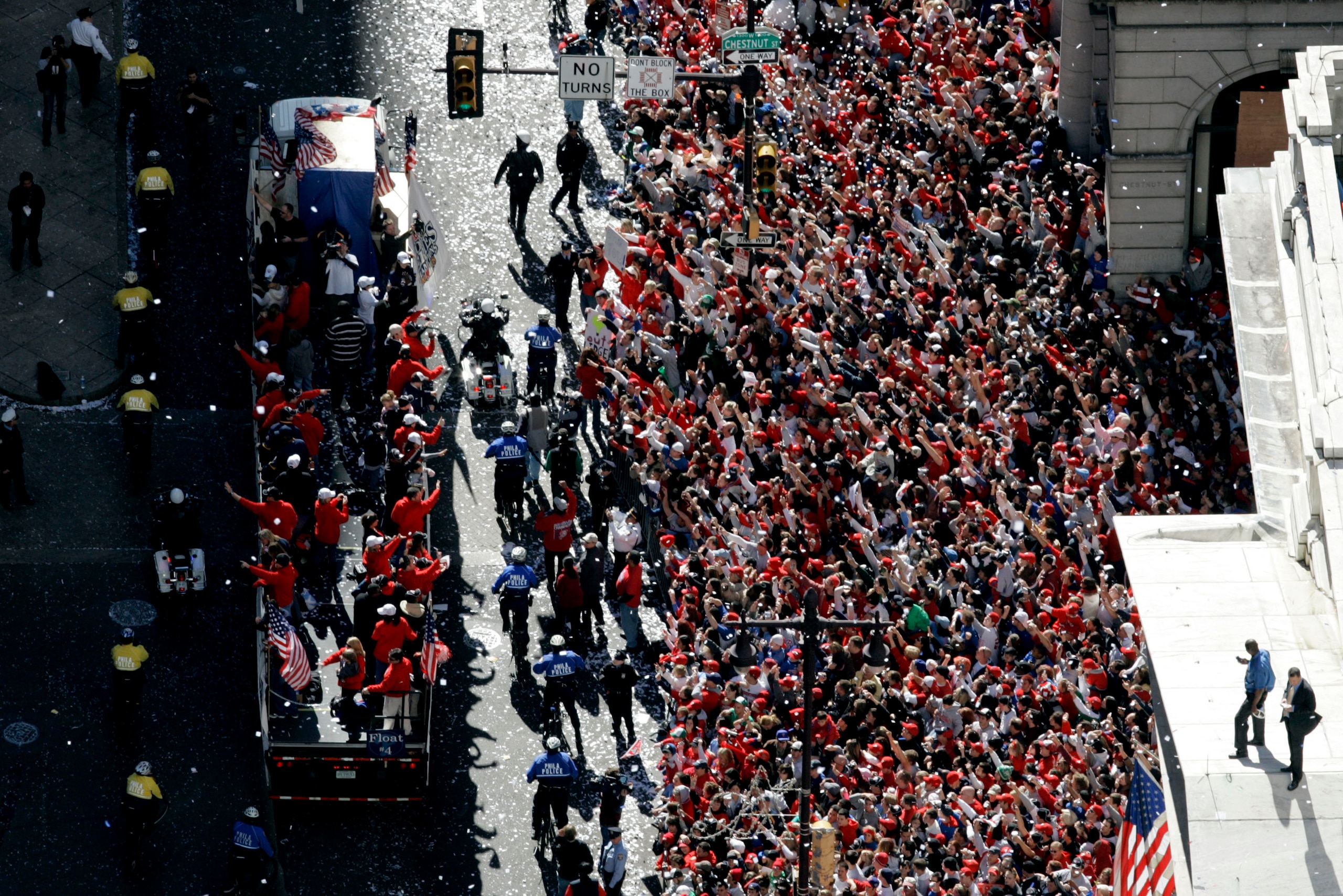 Philadelphia hosted a Phillies World Series parade in 2008 after a 25-year drought between championships. The city survived (mostly) unscathed.