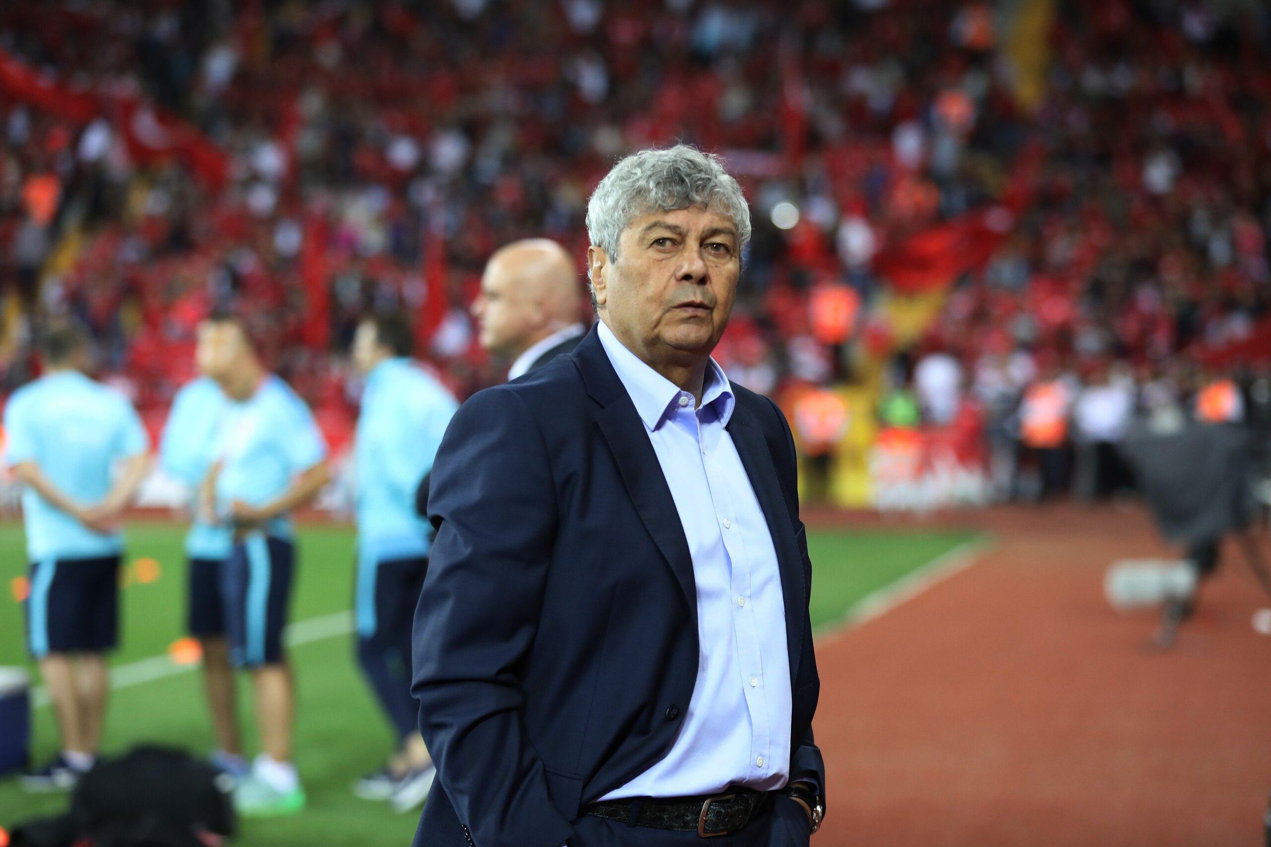 Turkey's head coach Mircea Lucescu is pictured ahead of the FIFA World Cup 2018 qualifying football match between Turkey and Croatia in Eskisehir, on September 5, 2017.  / AFP PHOTO / ADEM ALTAN        (Photo credit should read ADEM ALTAN/AFP/Getty Images