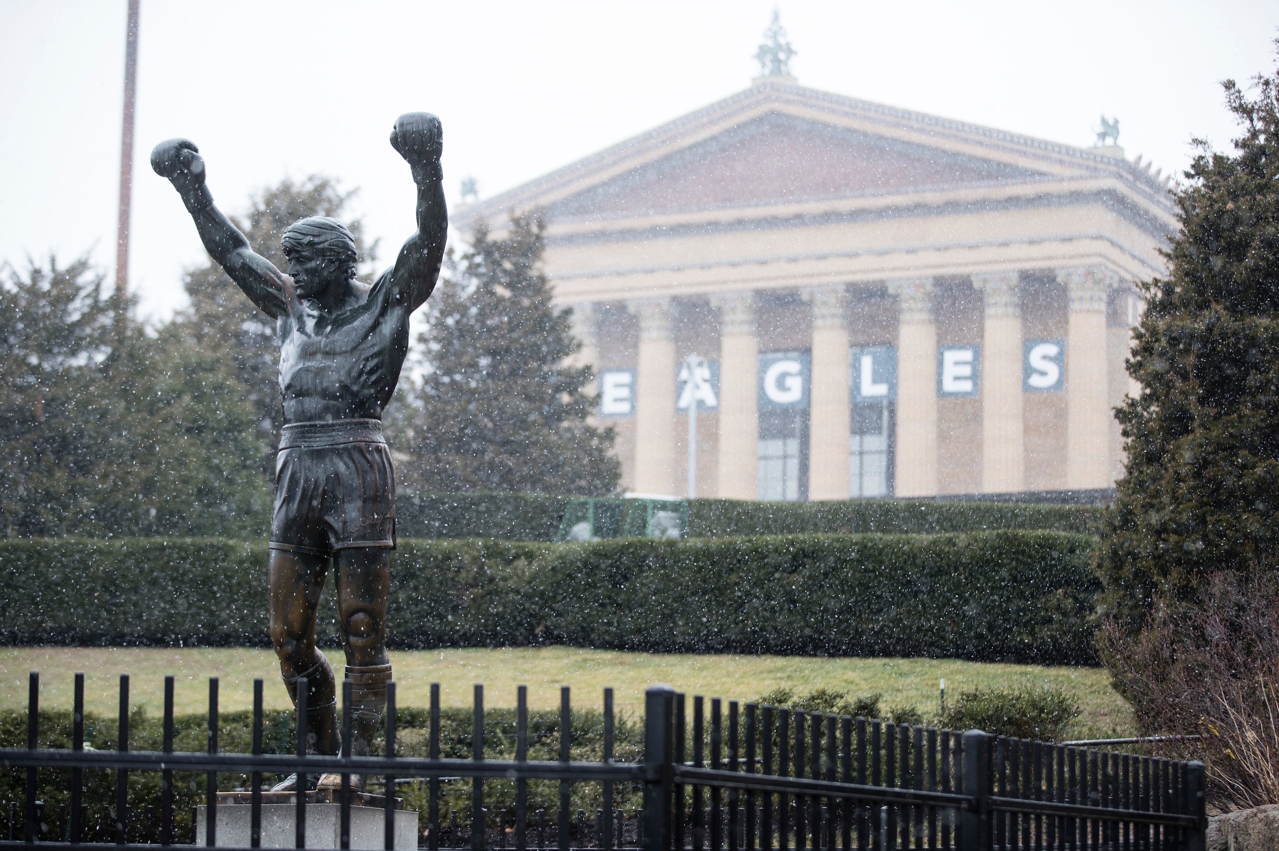 The Eagles' Super Bowl parade is scheduled to conclude at the steps of the Philadelphia Museum of Art near the statue of Rocky.