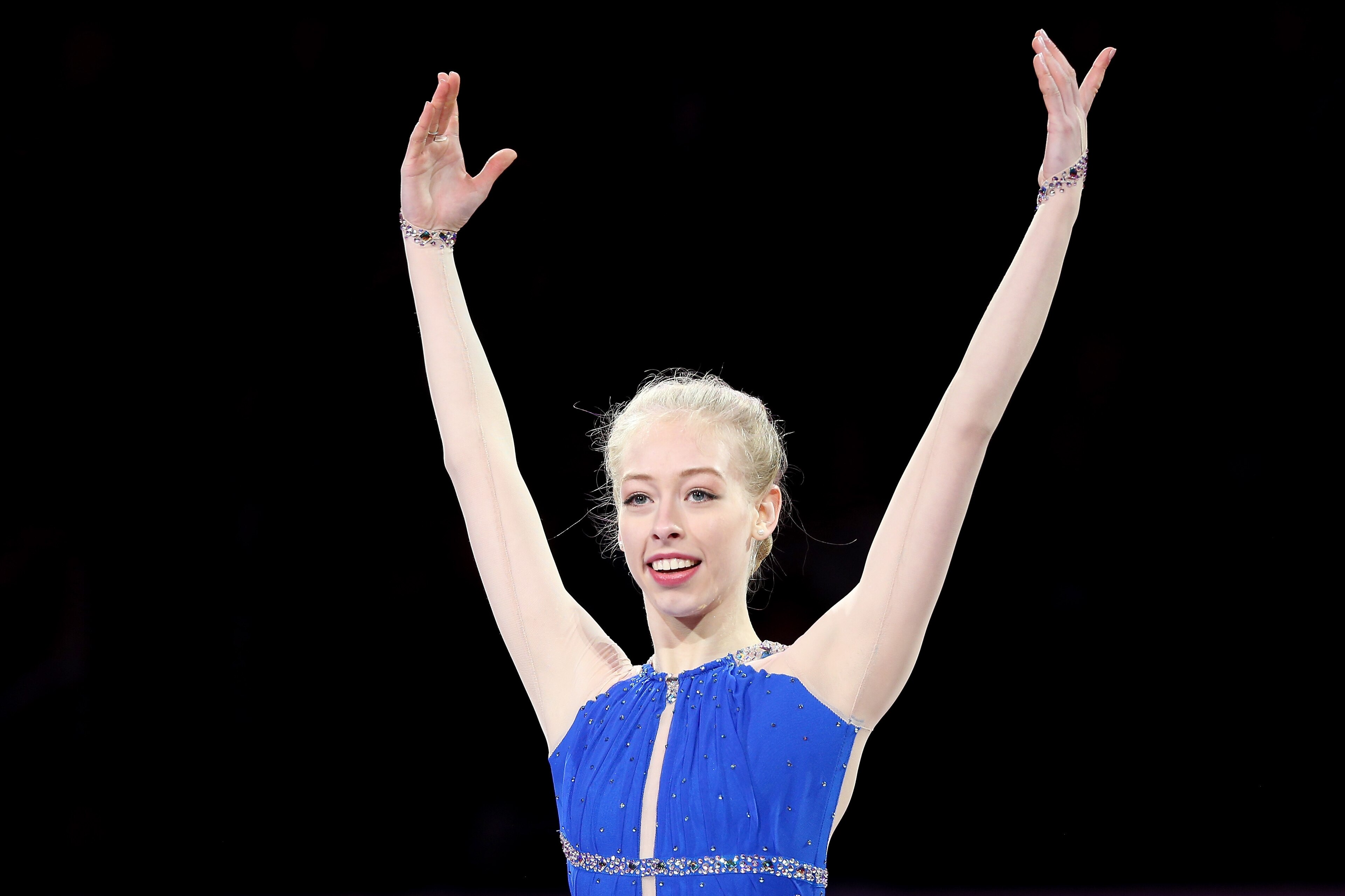 SAN JOSE, CA - JANUARY 07:  Bradie Tennell skates in the Smucker's Skating Spectacular during the 2018 Prudential U.S. Figure Skating Championships at the SAP Center on January 7, 2018 in San Jose, California.  (Photo by Matthew Stockman/Getty Images)