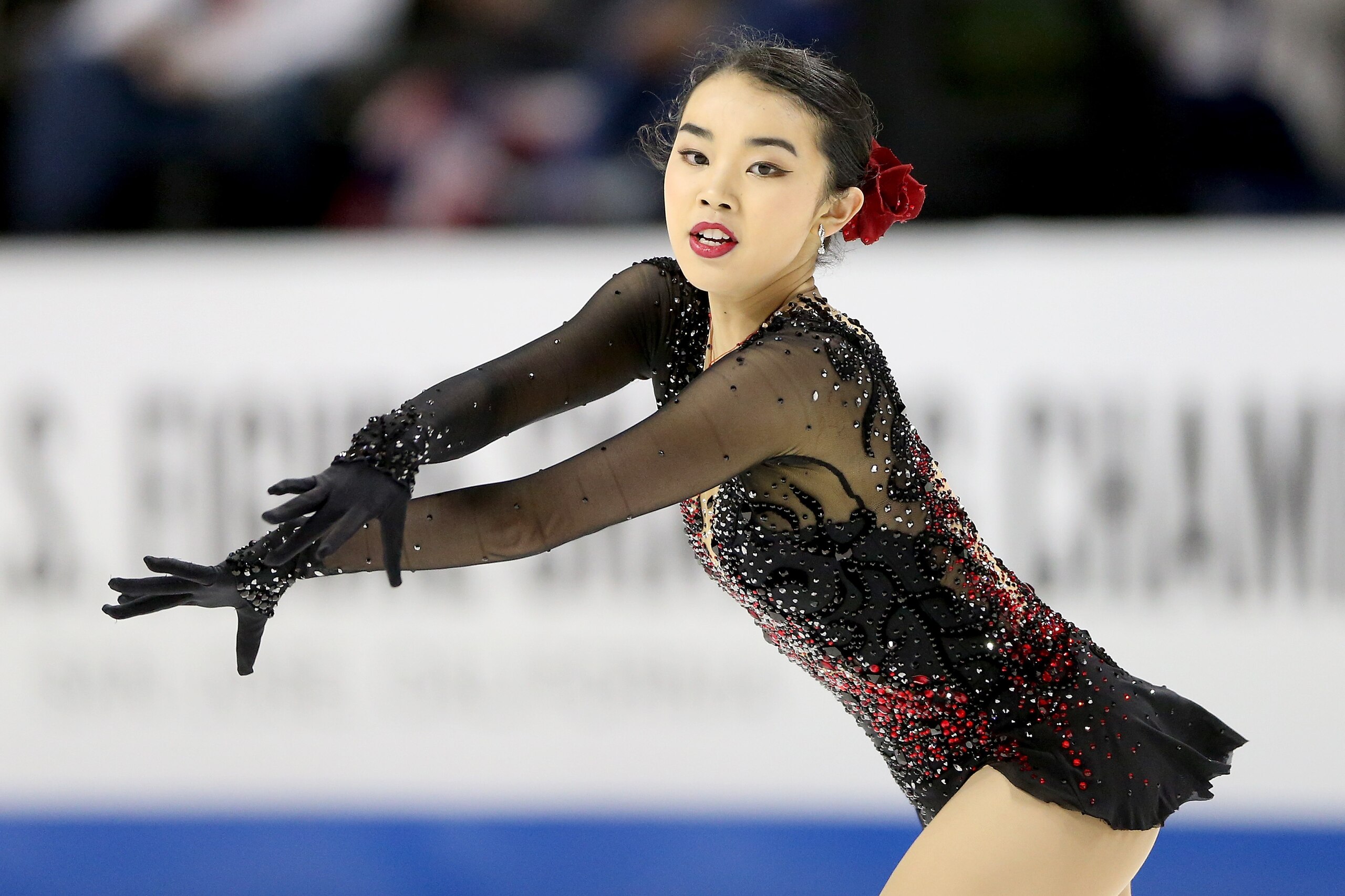 SAN JOSE, CA - JANUARY 05:  Karen Chen competes in the Ladies Free Skate during the 2018 Prudential U.S. Figure Skating Championships at the SAP Center on January 5, 2018 in San Jose, California.  (Photo by Matthew Stockman/Getty Images)